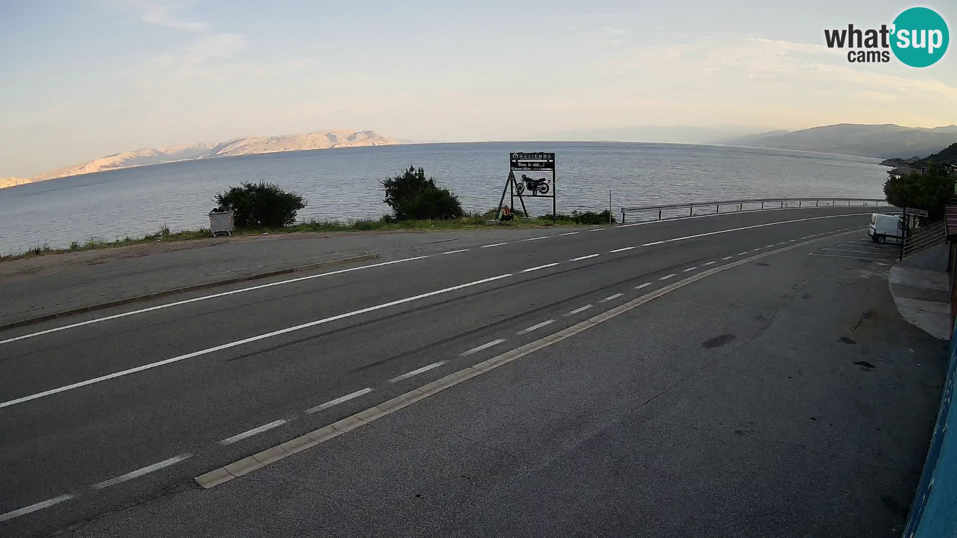 Webcam Adriatic highway D8 near SENJ – view to KRK island