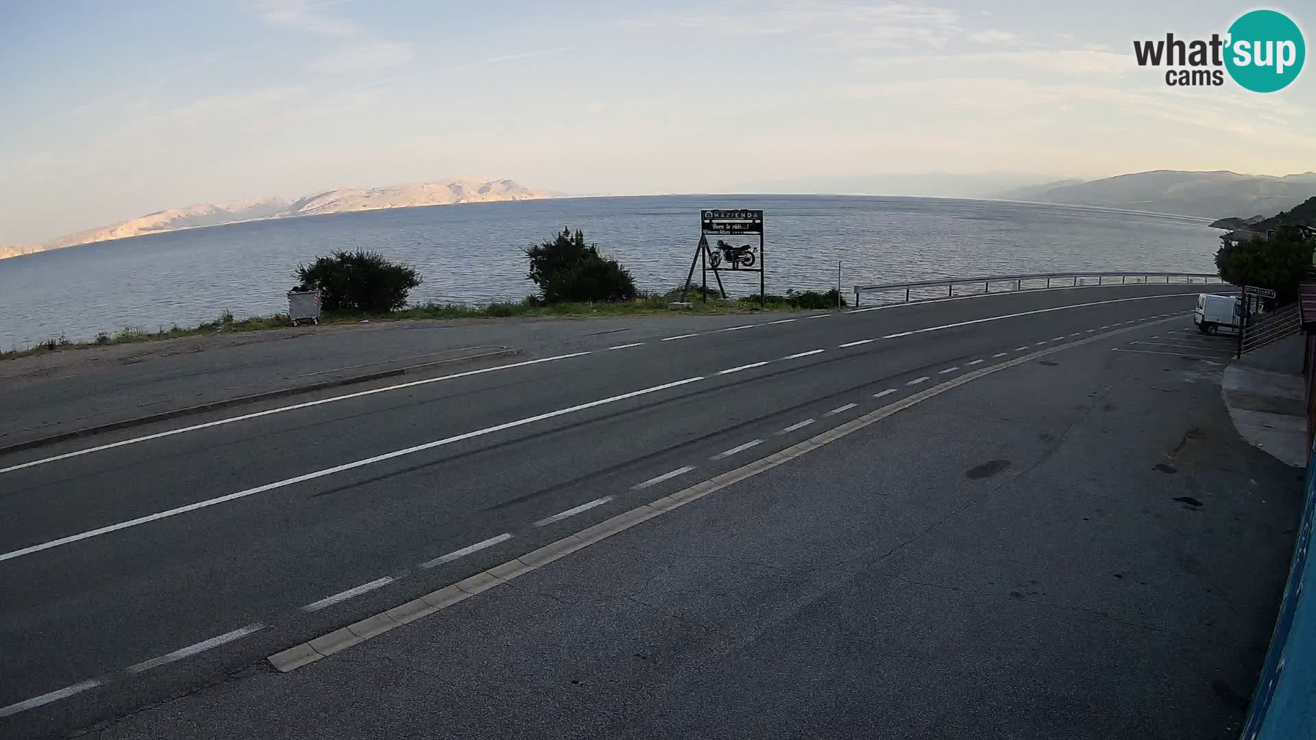 Webcam autoroute Adriatique D8 près de SENJ – vue sur l’île de KRK