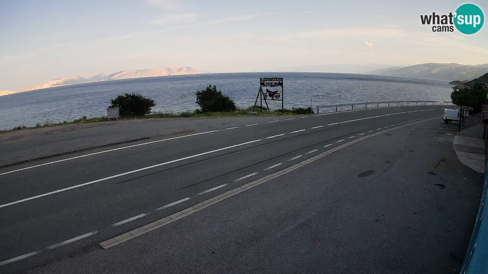 Webcam Adria-Autobahn D8 bei SENJ – Blick auf die Insel KRK
