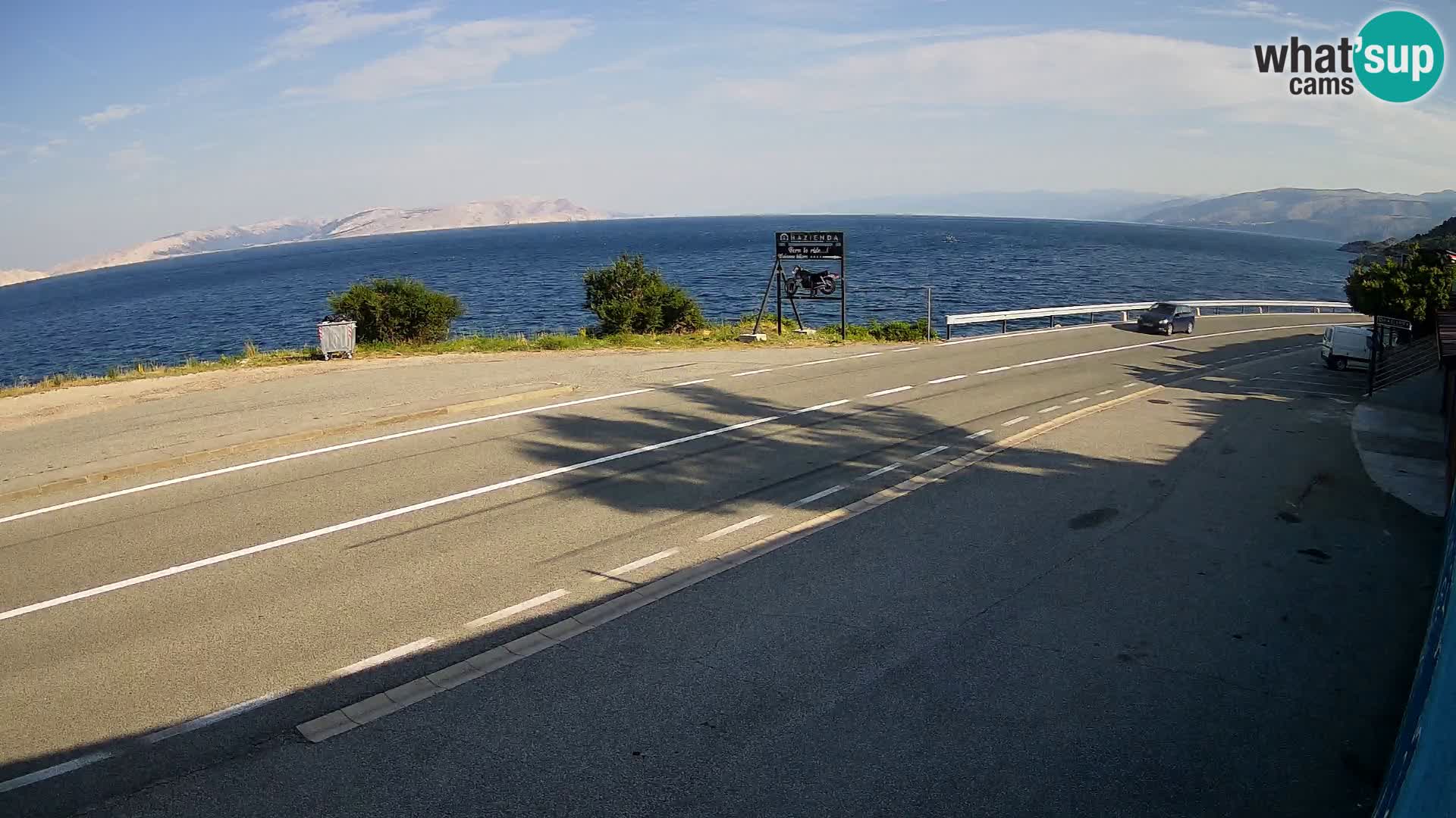 Webcam Adriatic highway D8 near SENJ – view to KRK island
