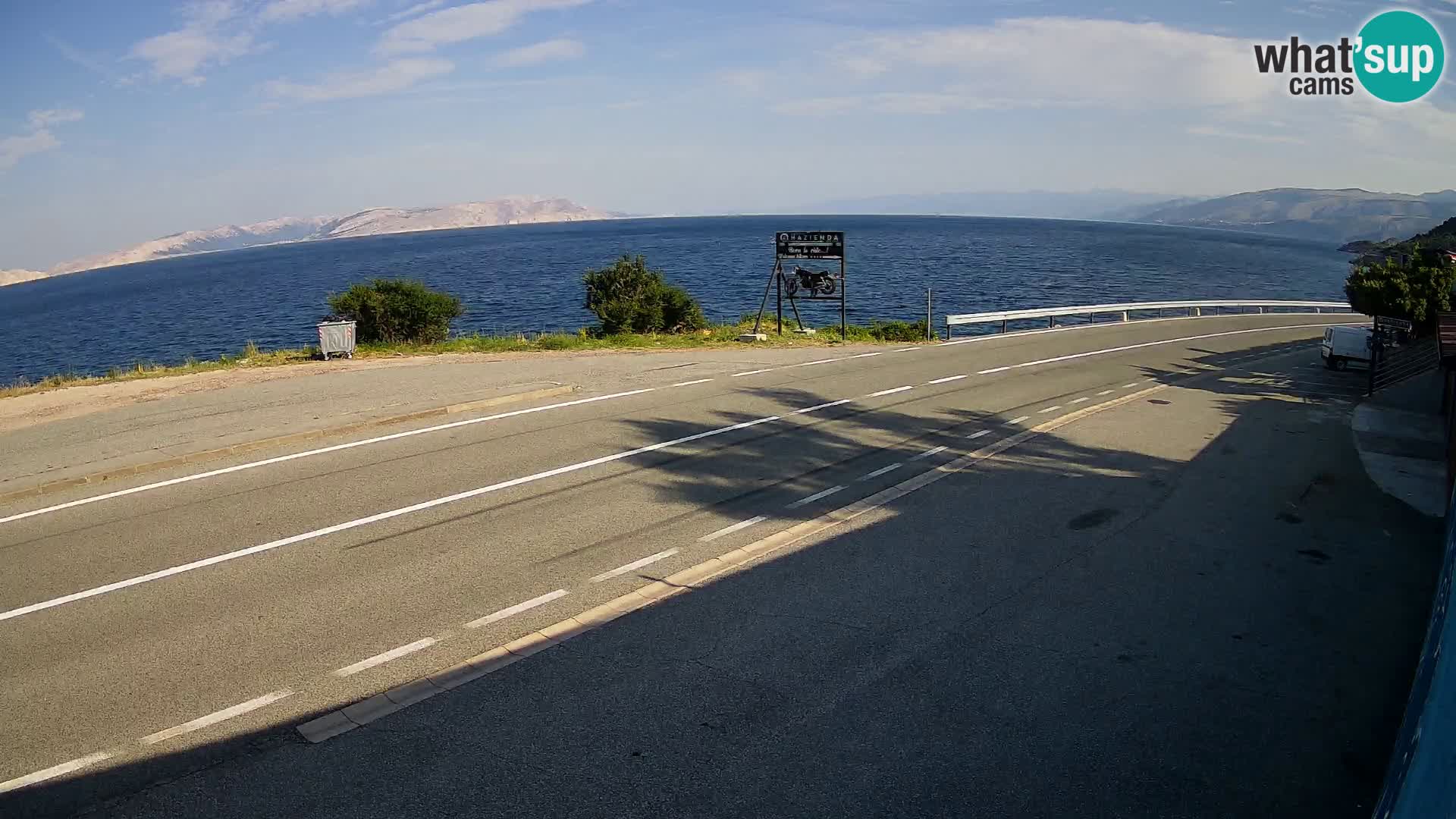 Webcam autoroute Adriatique D8 près de SENJ – vue sur l’île de KRK