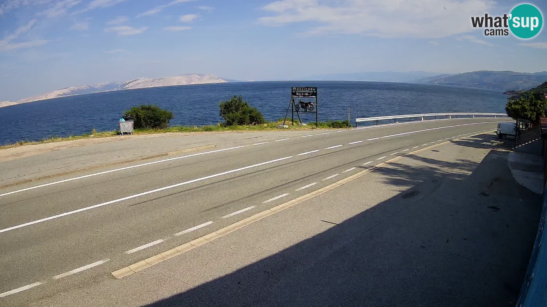 Webcam Adria-Autobahn D8 bei SENJ – Blick auf die Insel KRK