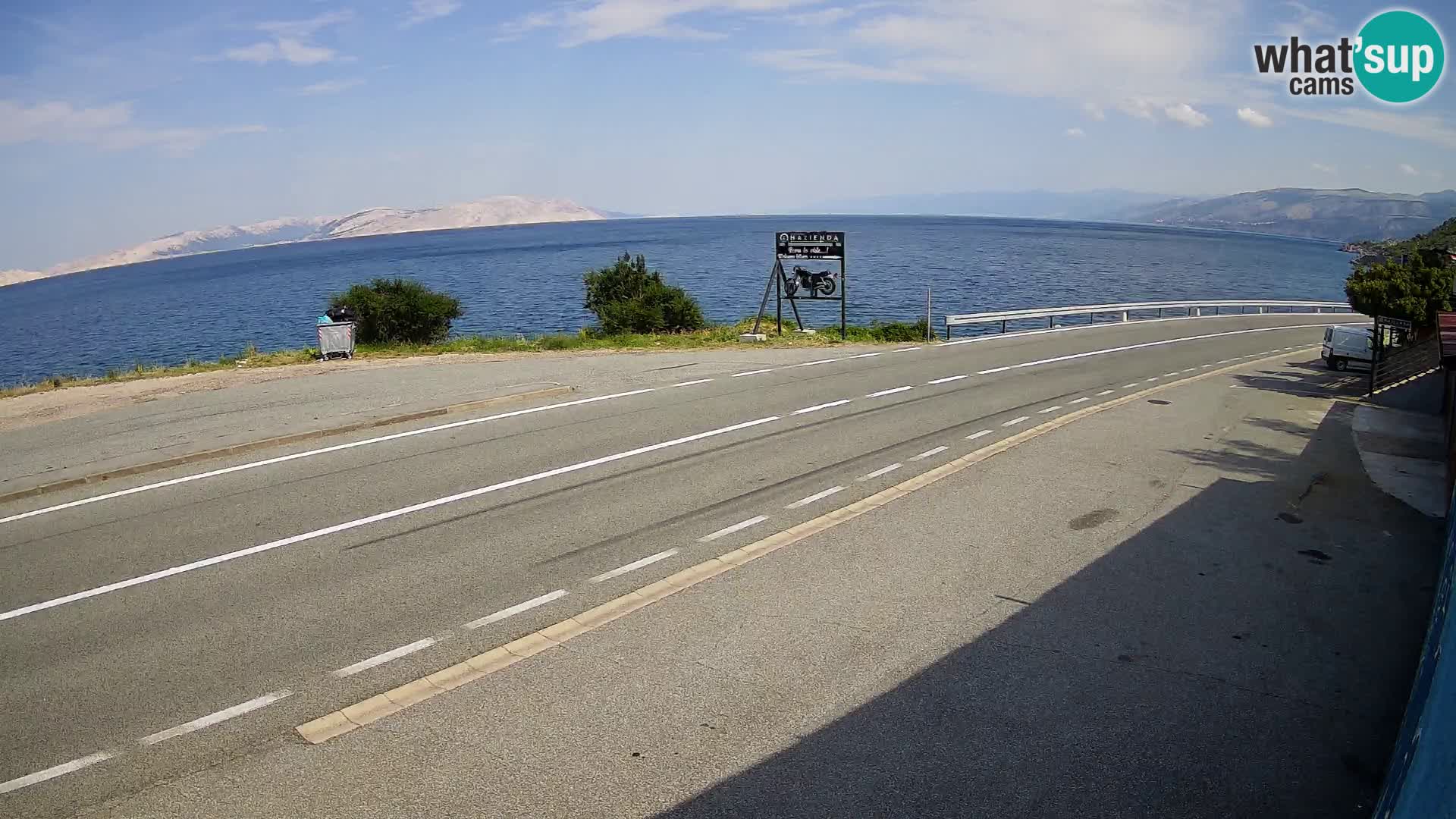 Webcam autopista adriática D8 cerca de SENJ – vista de la isla de KRK
