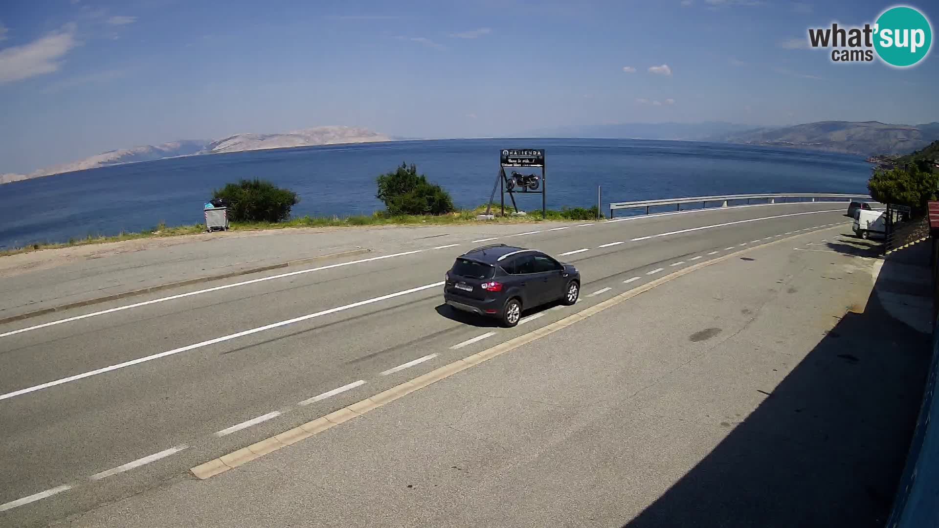 Webcam autopista adriática D8 cerca de SENJ – vista de la isla de KRK