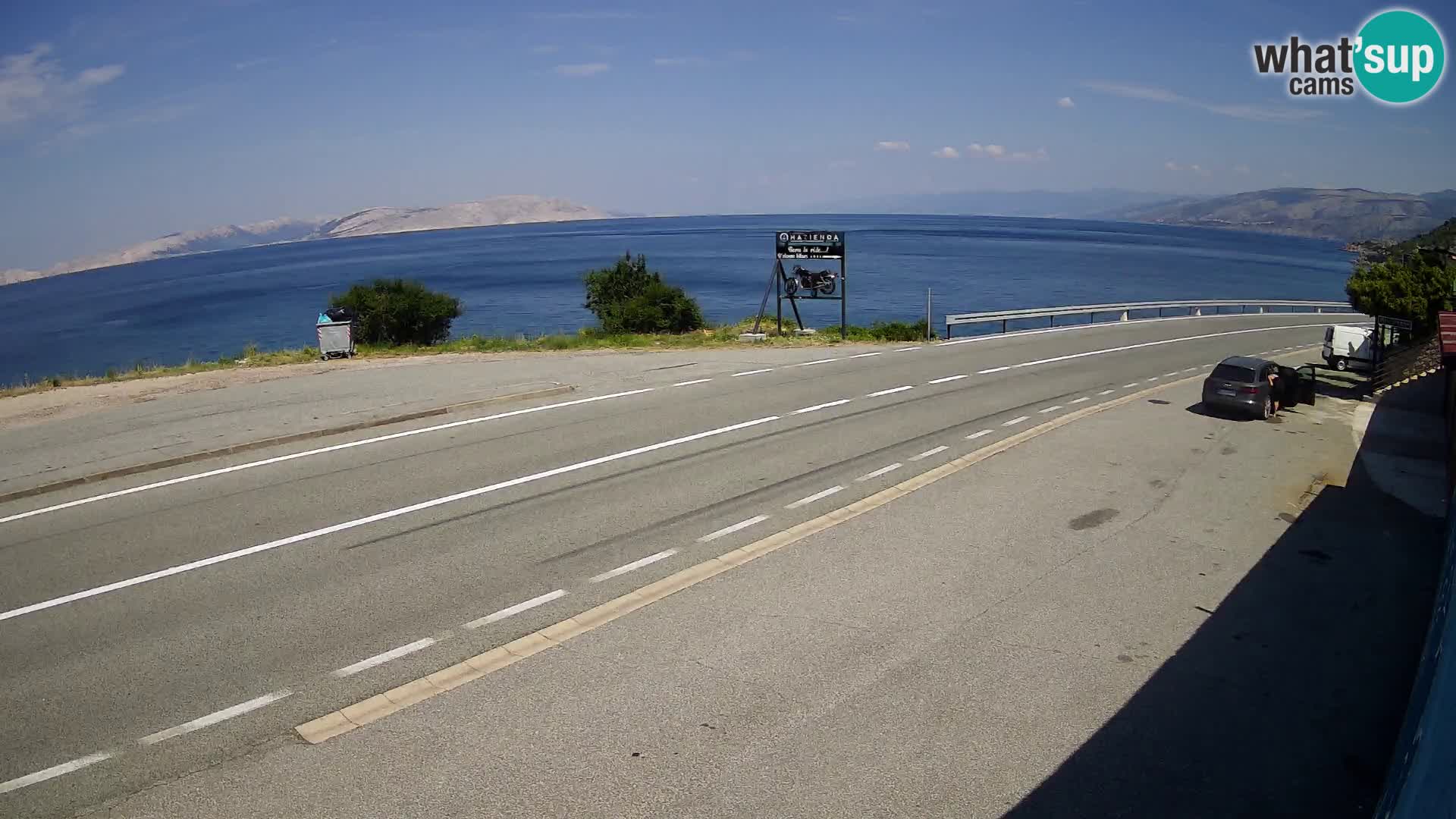 Webcam autoroute Adriatique D8 près de SENJ – vue sur l’île de KRK