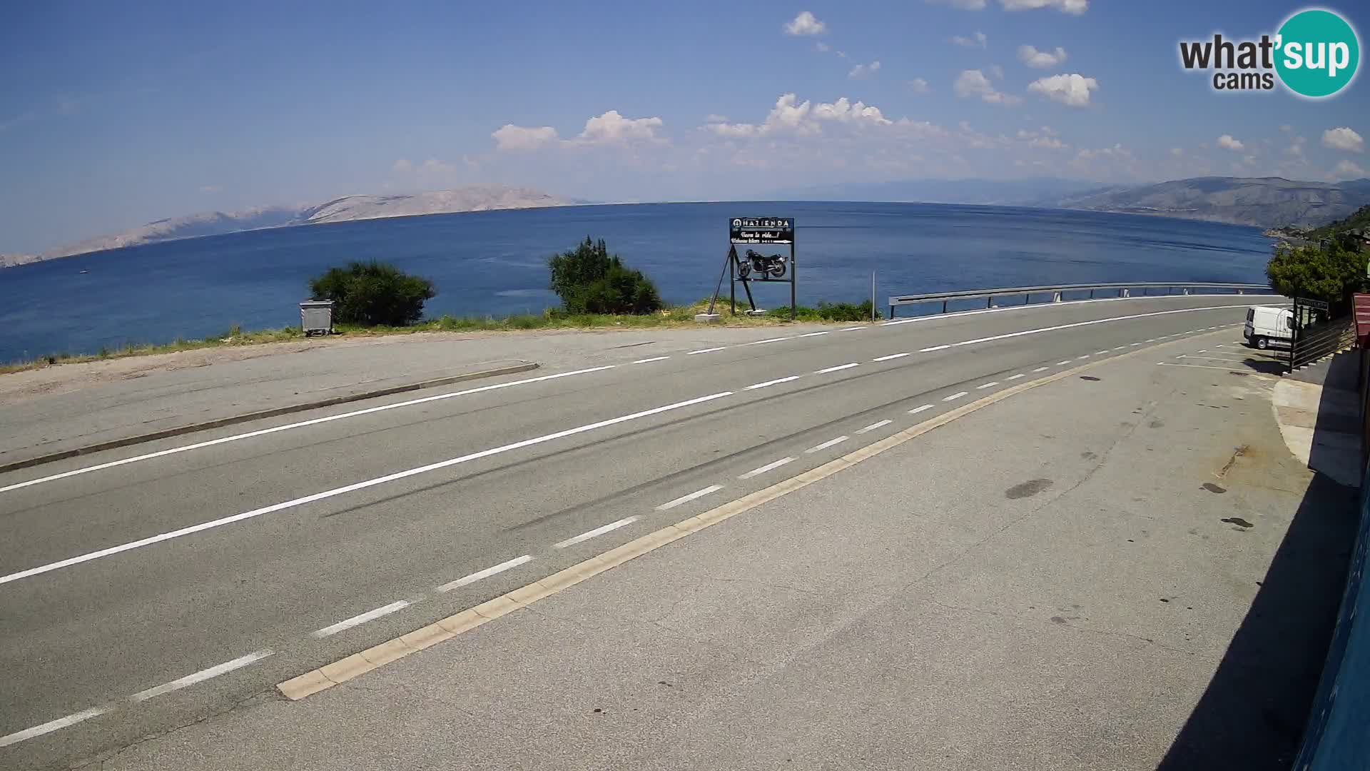 Webcam autoroute Adriatique D8 près de SENJ – vue sur l’île de KRK