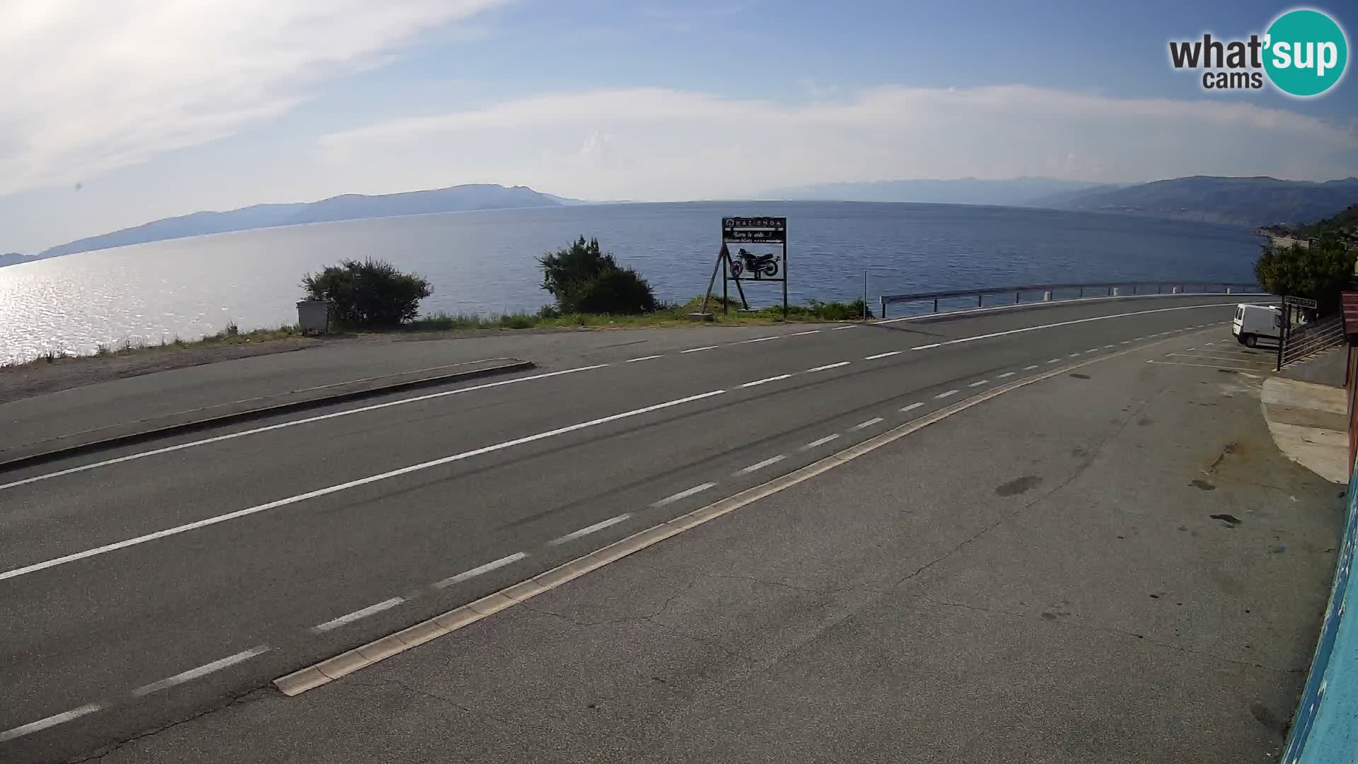 Webcam Adriatic highway D8 near SENJ – view to KRK island