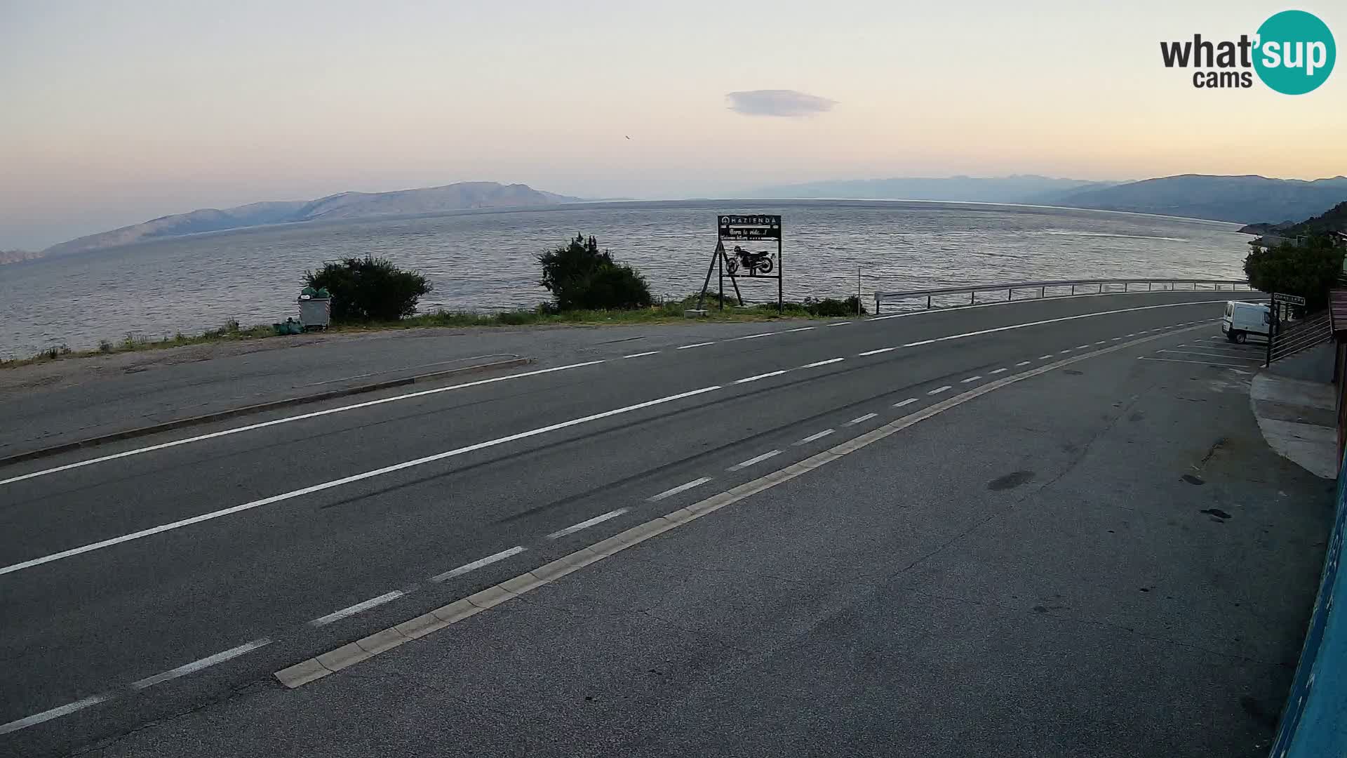 Webcam Adria-Autobahn D8 bei SENJ – Blick auf die Insel KRK