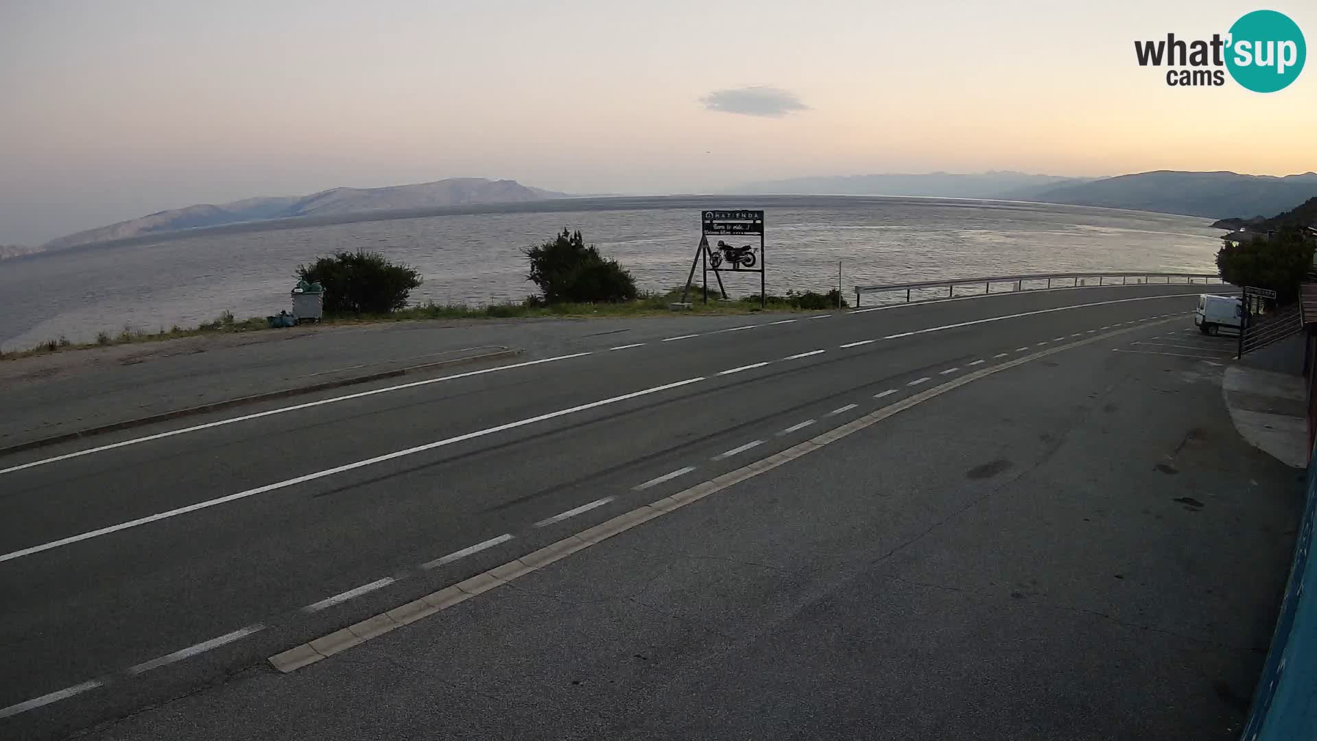Webcam Adria-Autobahn D8 bei SENJ – Blick auf die Insel KRK