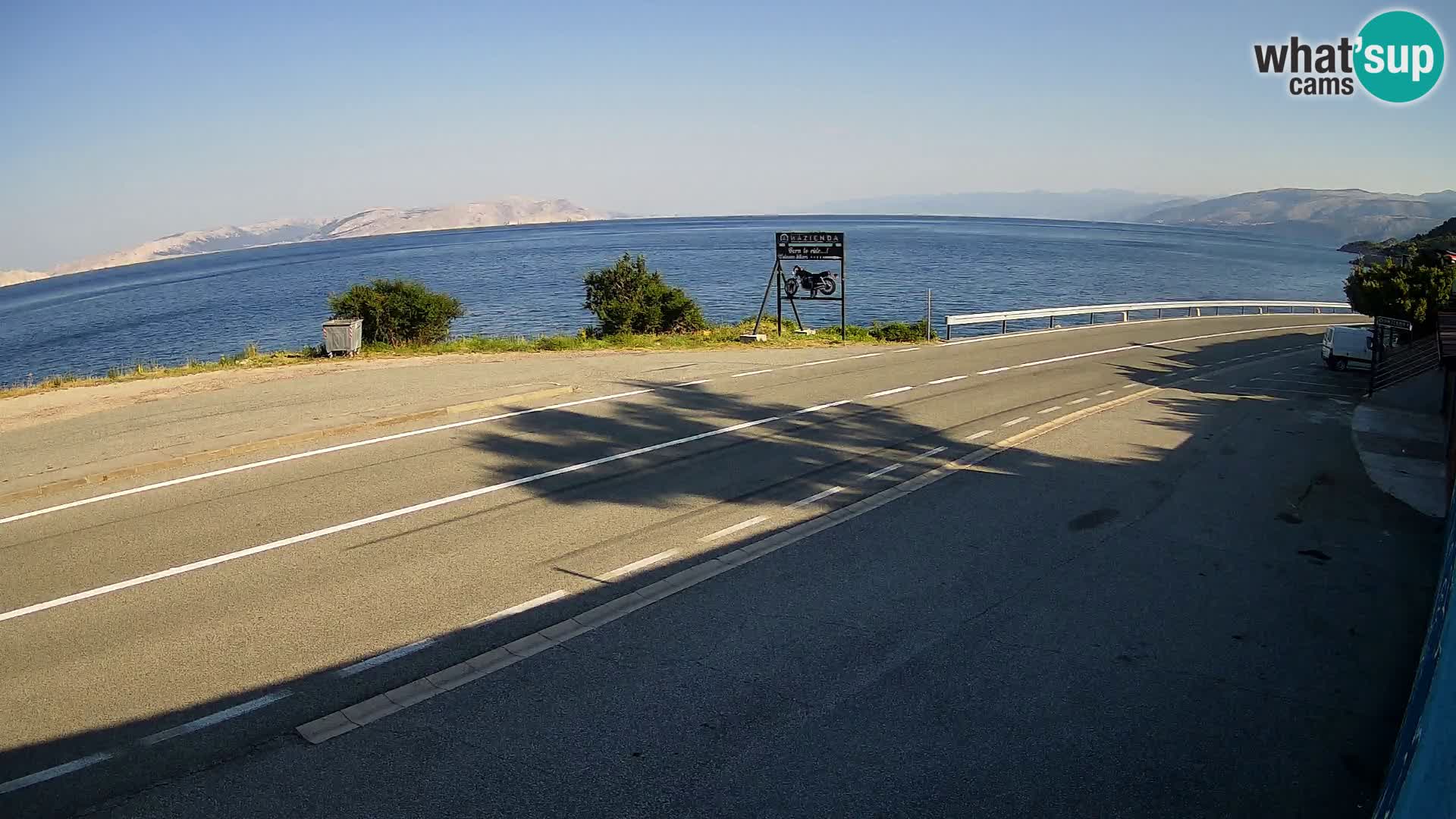Webcam autoroute Adriatique D8 près de SENJ – vue sur l’île de KRK