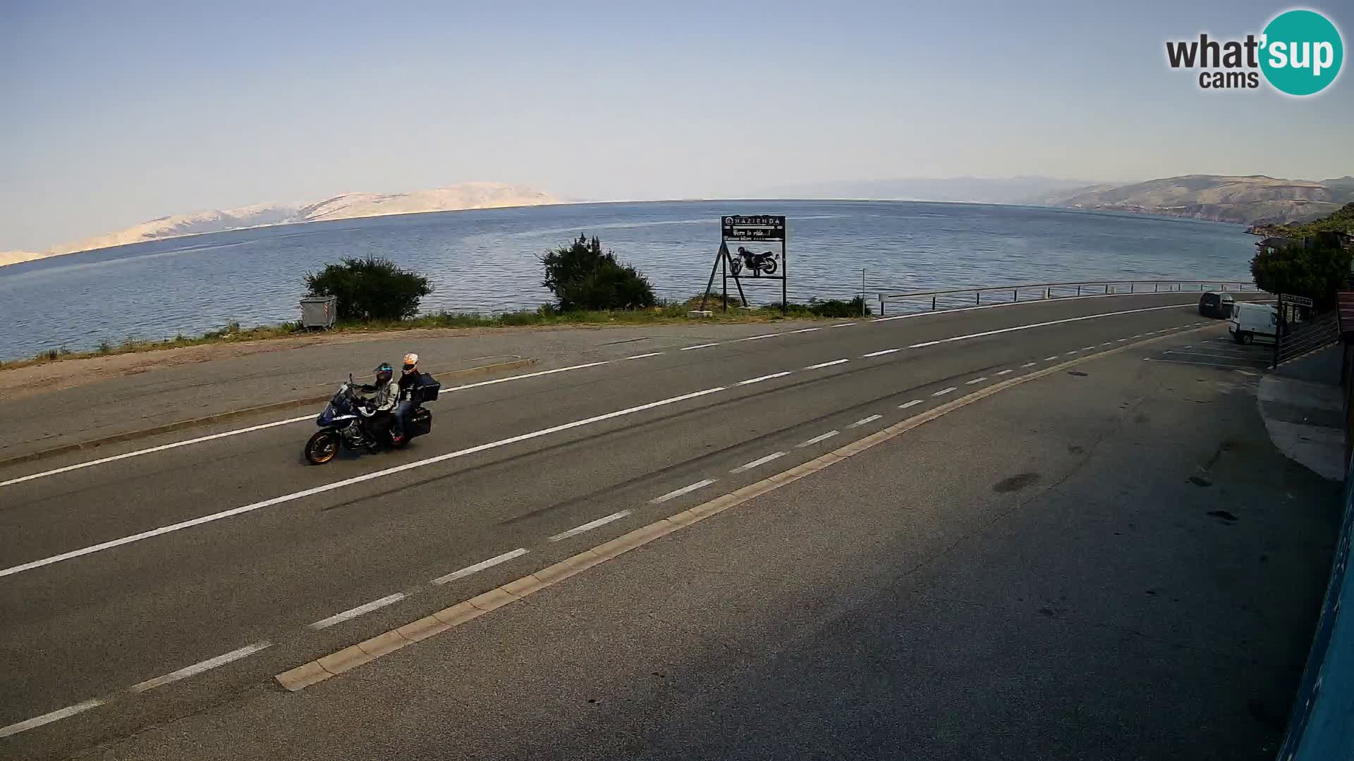Webcam autoroute Adriatique D8 près de SENJ – vue sur l’île de KRK