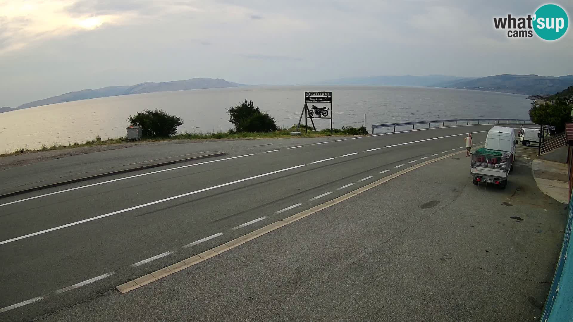 Webcam Adriatic highway D8 near SENJ – view to KRK island