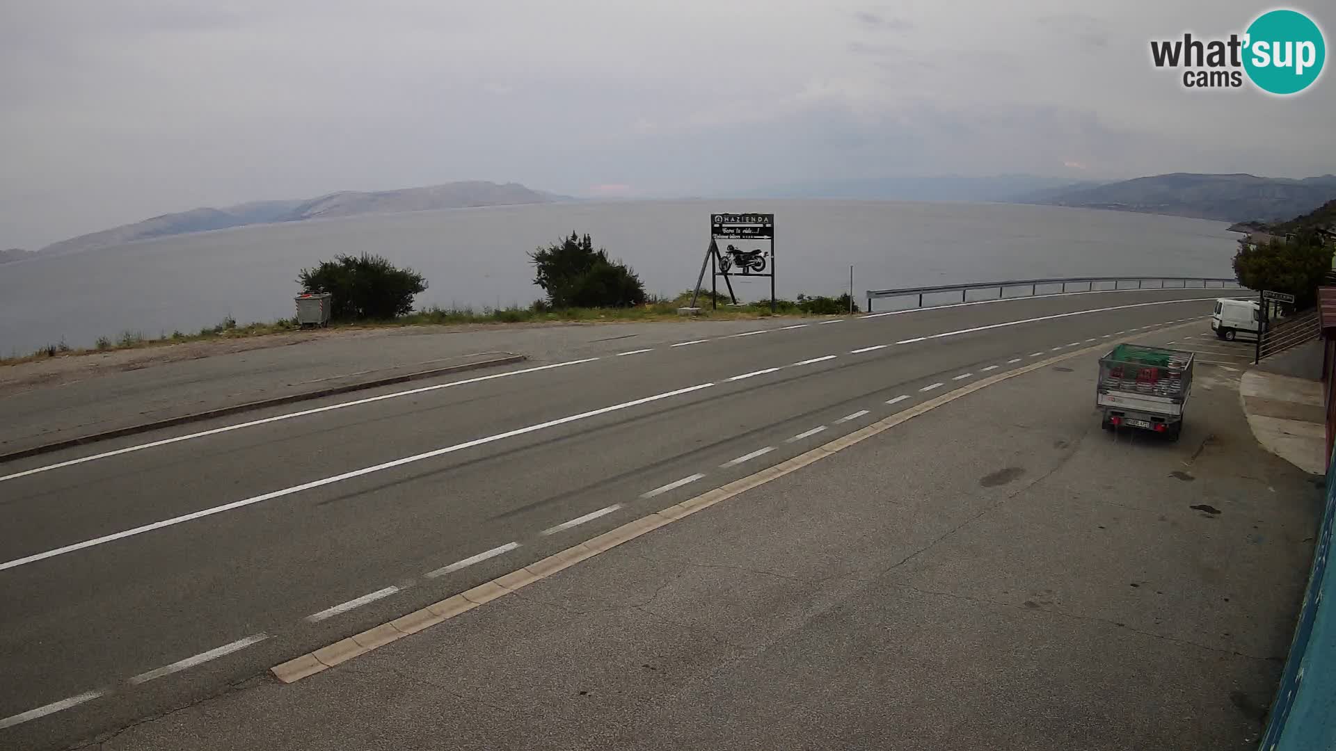 Webcam Adriatic highway D8 near SENJ – view to KRK island