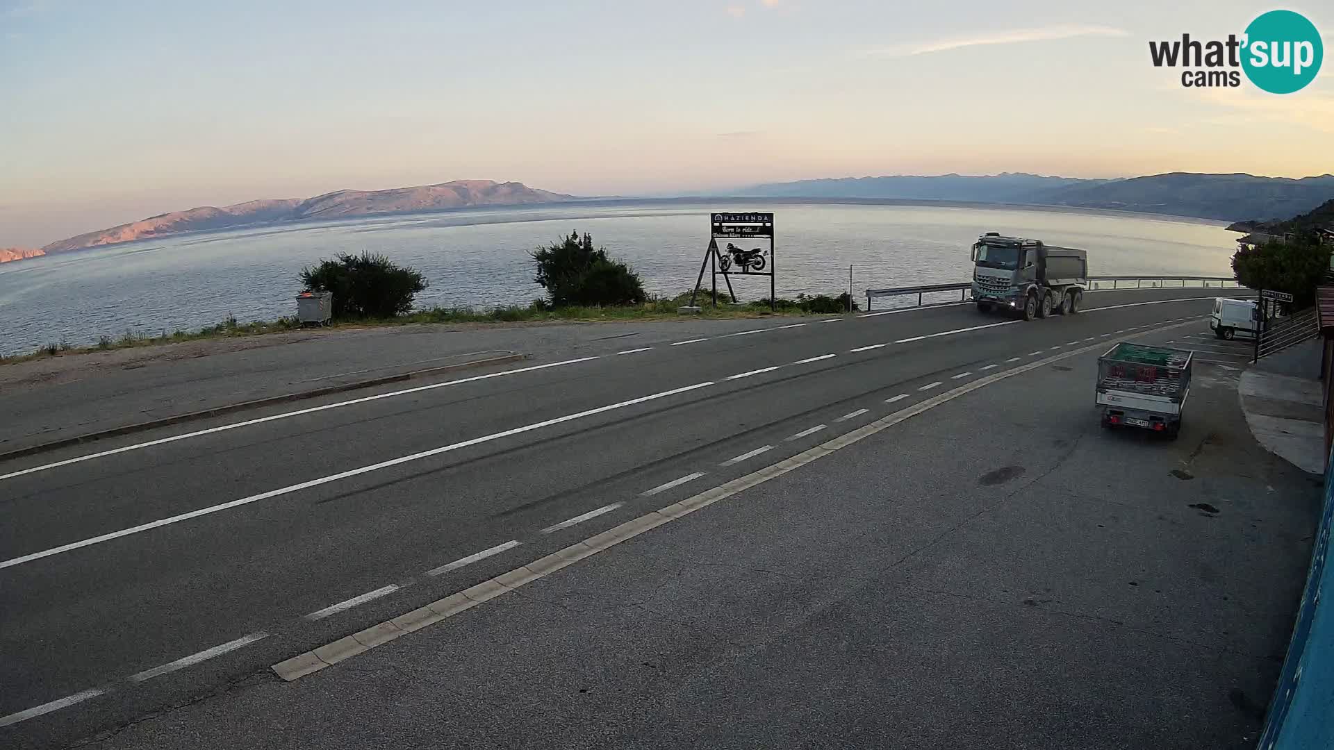 Webcam Adriatic highway D8 near SENJ – view to KRK island