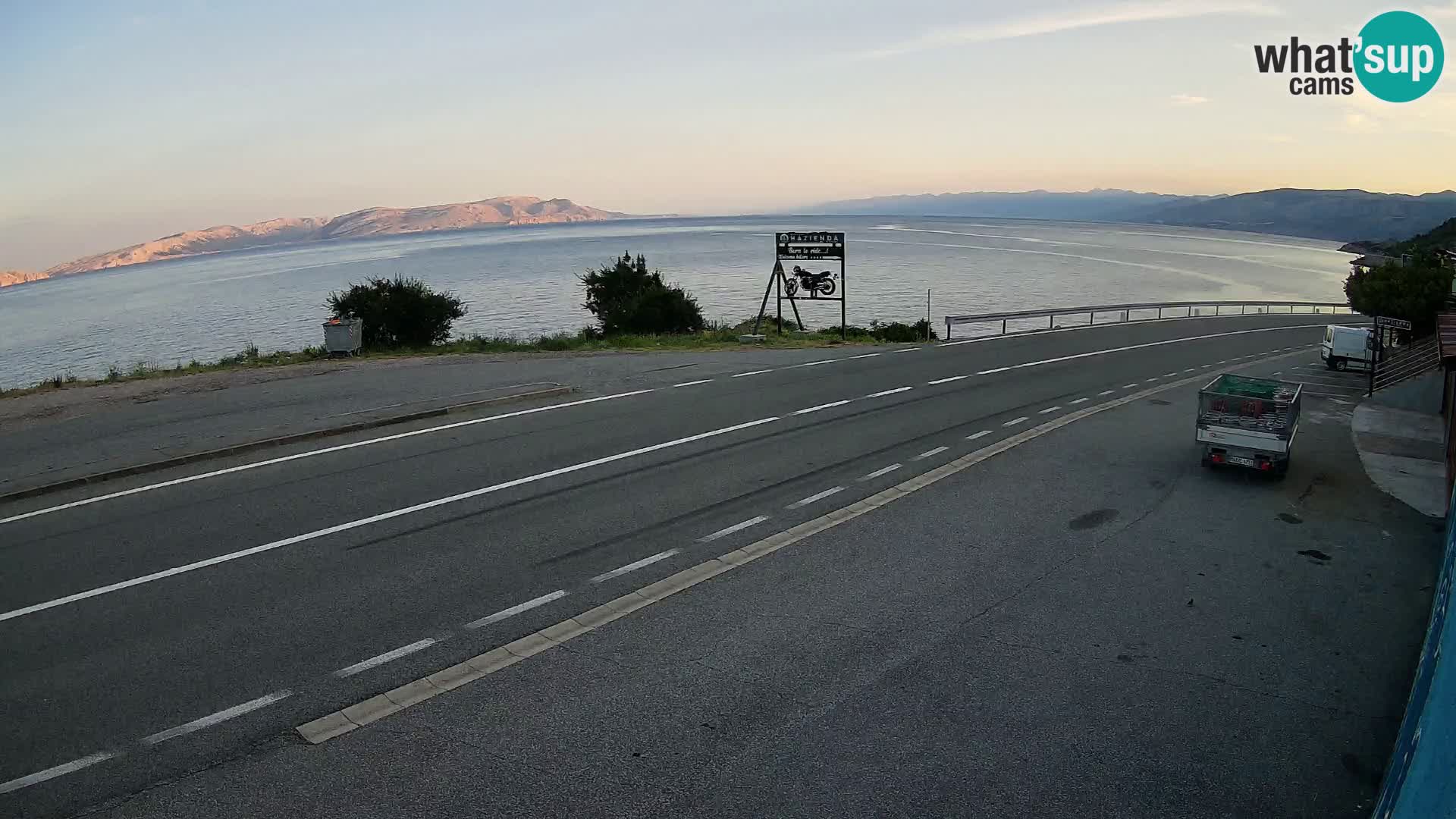 Webcam Adriatic highway D8 near SENJ – view to KRK island