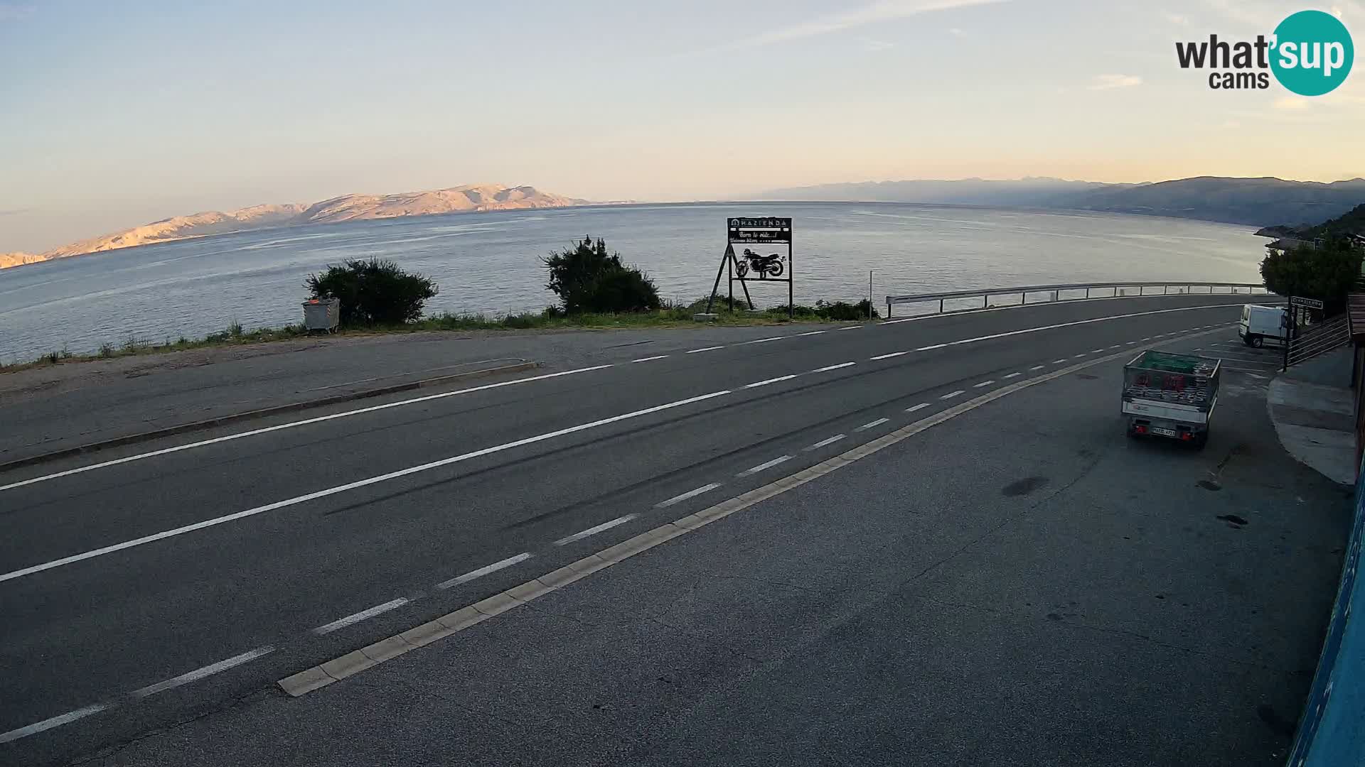 Webcam Adriatic highway D8 near SENJ – view to KRK island