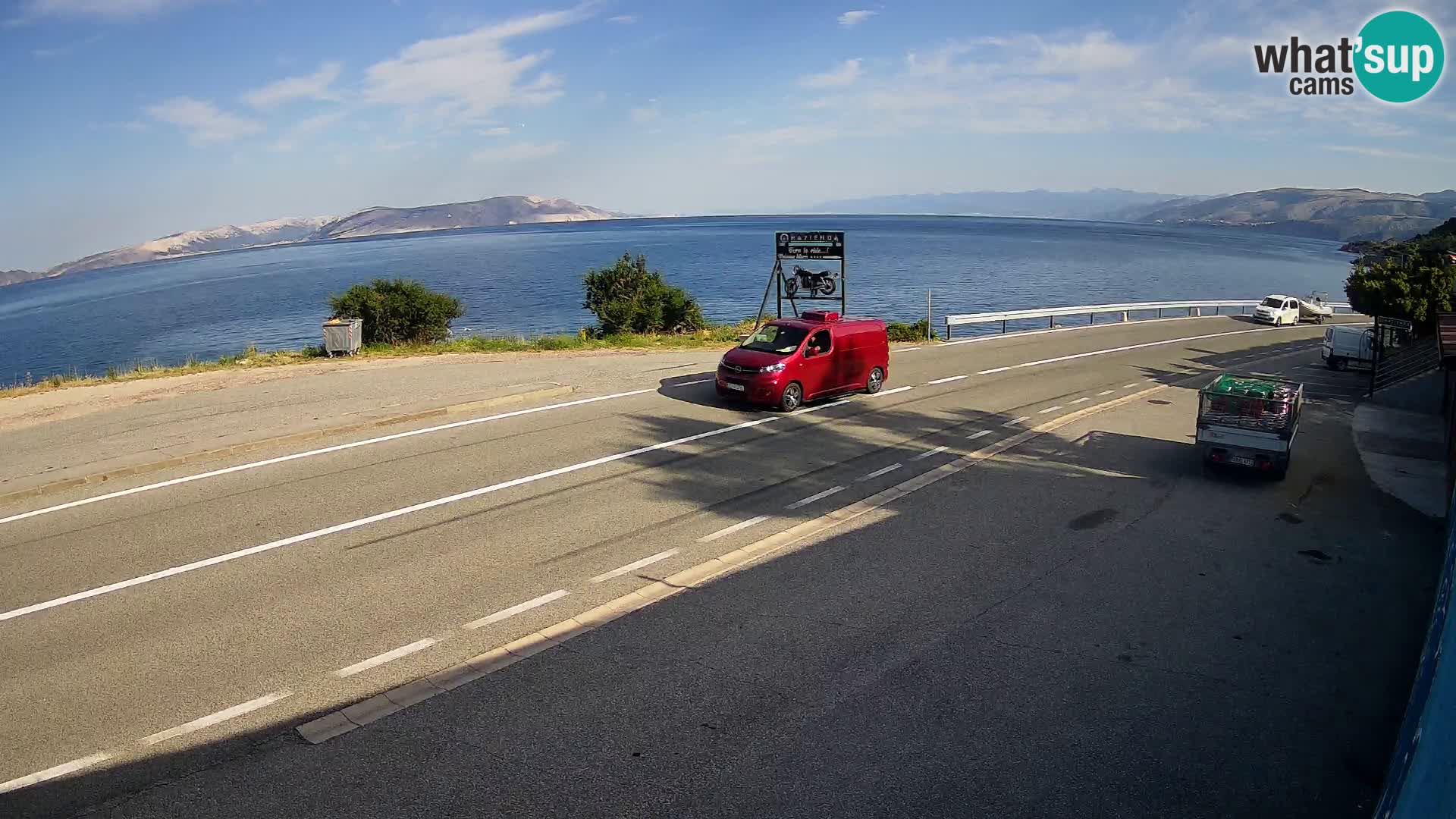 Webcam autopista adriática D8 cerca de SENJ – vista de la isla de KRK