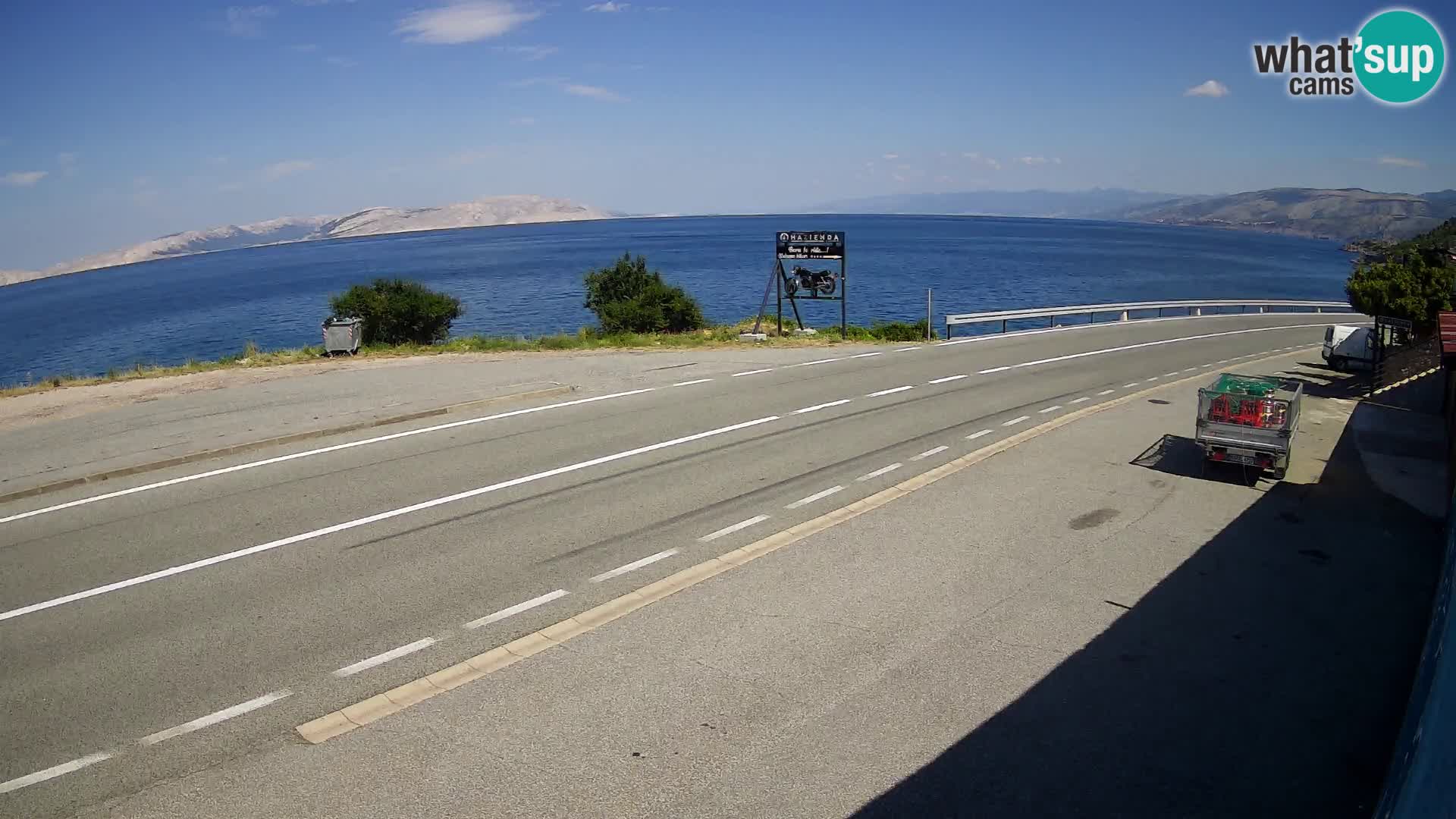 Webcam Adria-Autobahn D8 bei SENJ – Blick auf die Insel KRK
