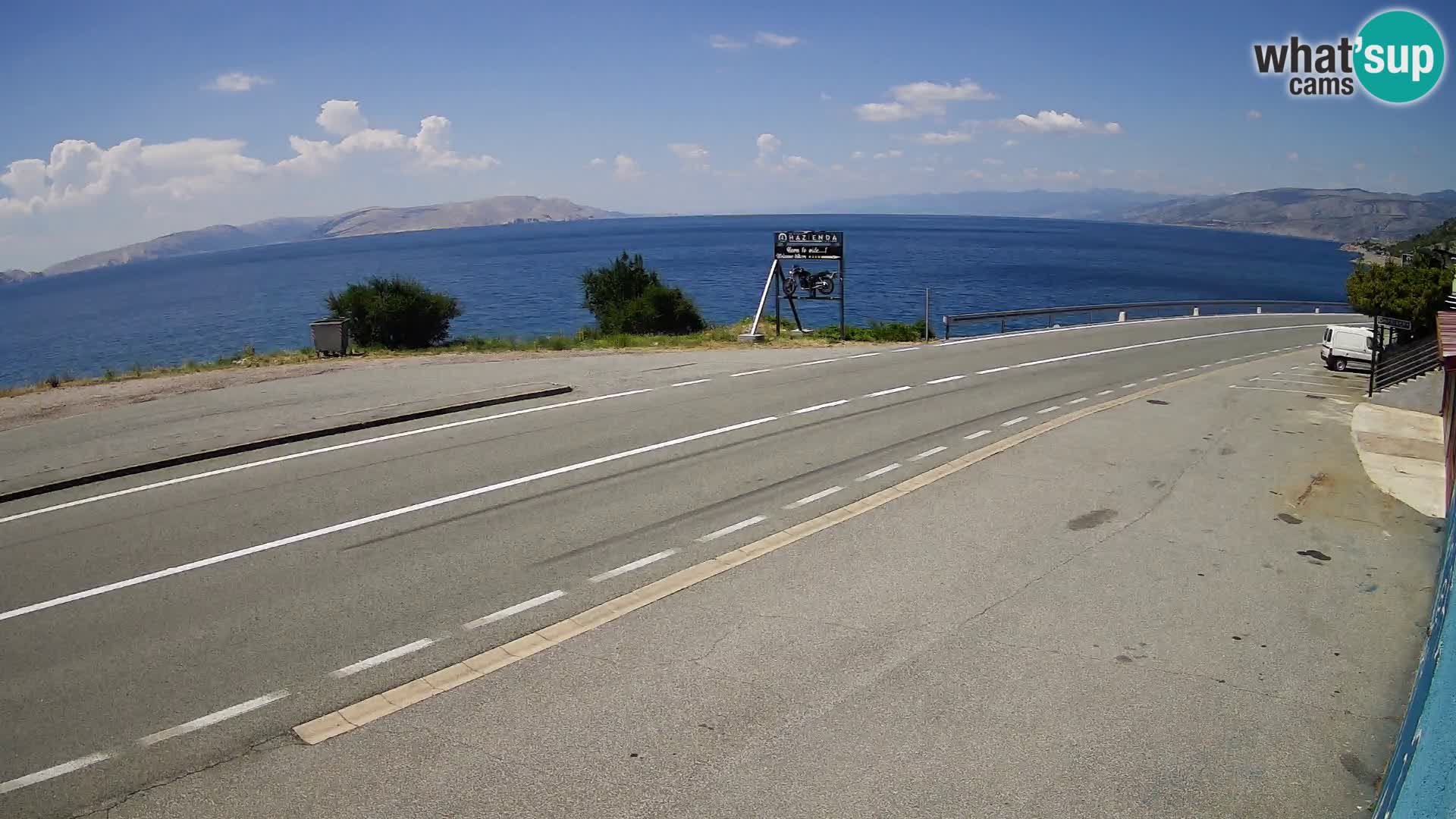 Webcam autoroute Adriatique D8 près de SENJ – vue sur l’île de KRK