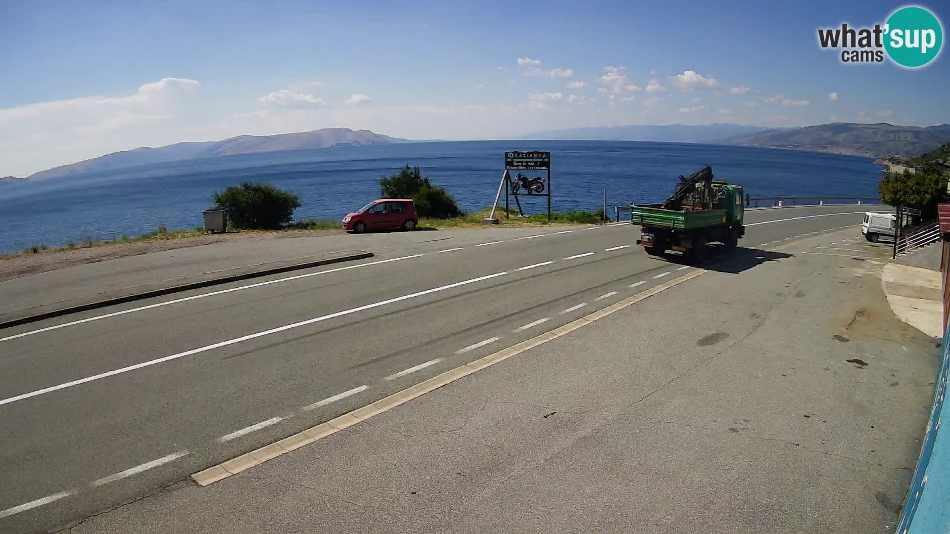 Webcam autopista adriática D8 cerca de SENJ – vista de la isla de KRK