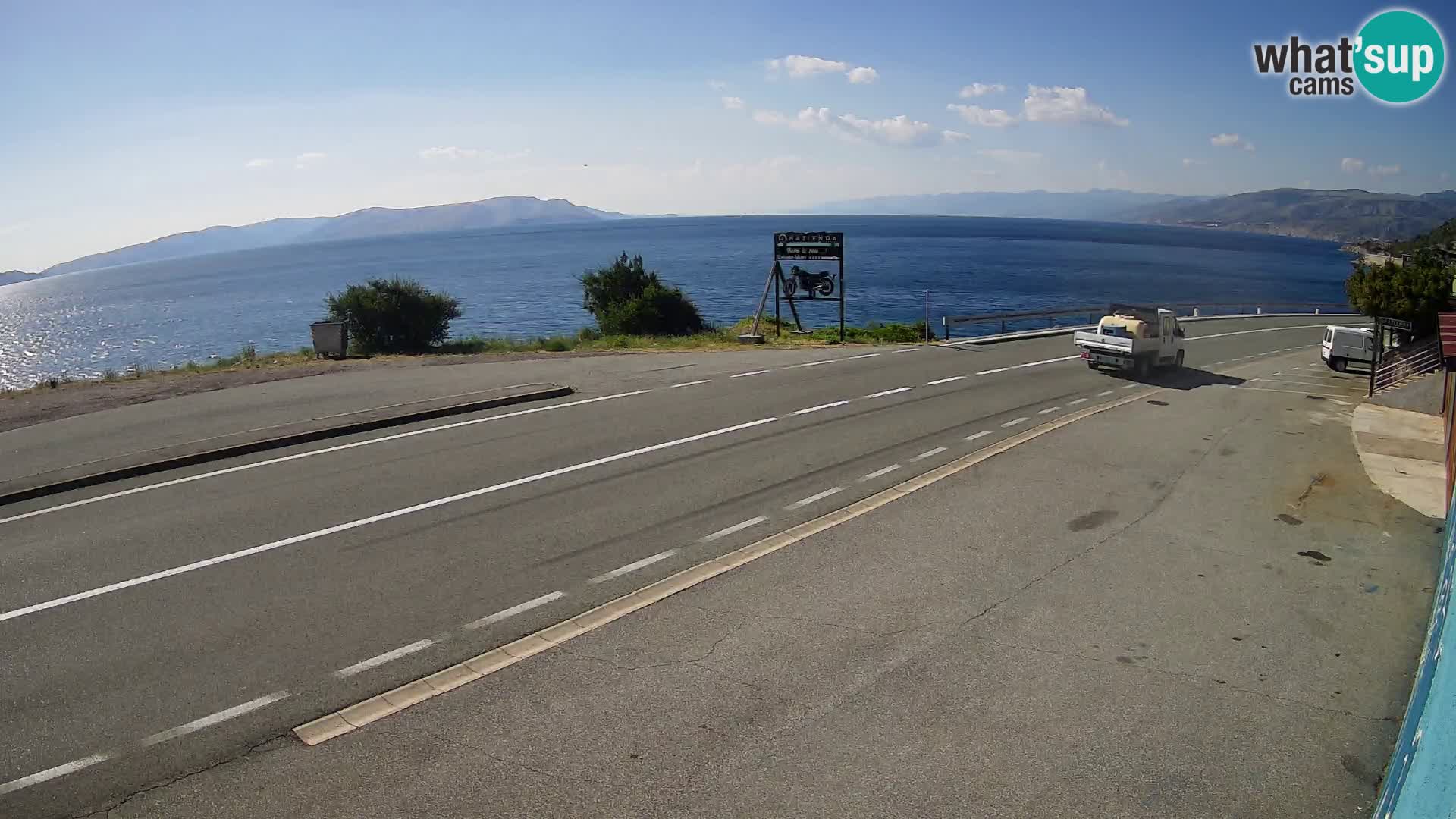 Webcam Adriatic highway D8 near SENJ – view to KRK island