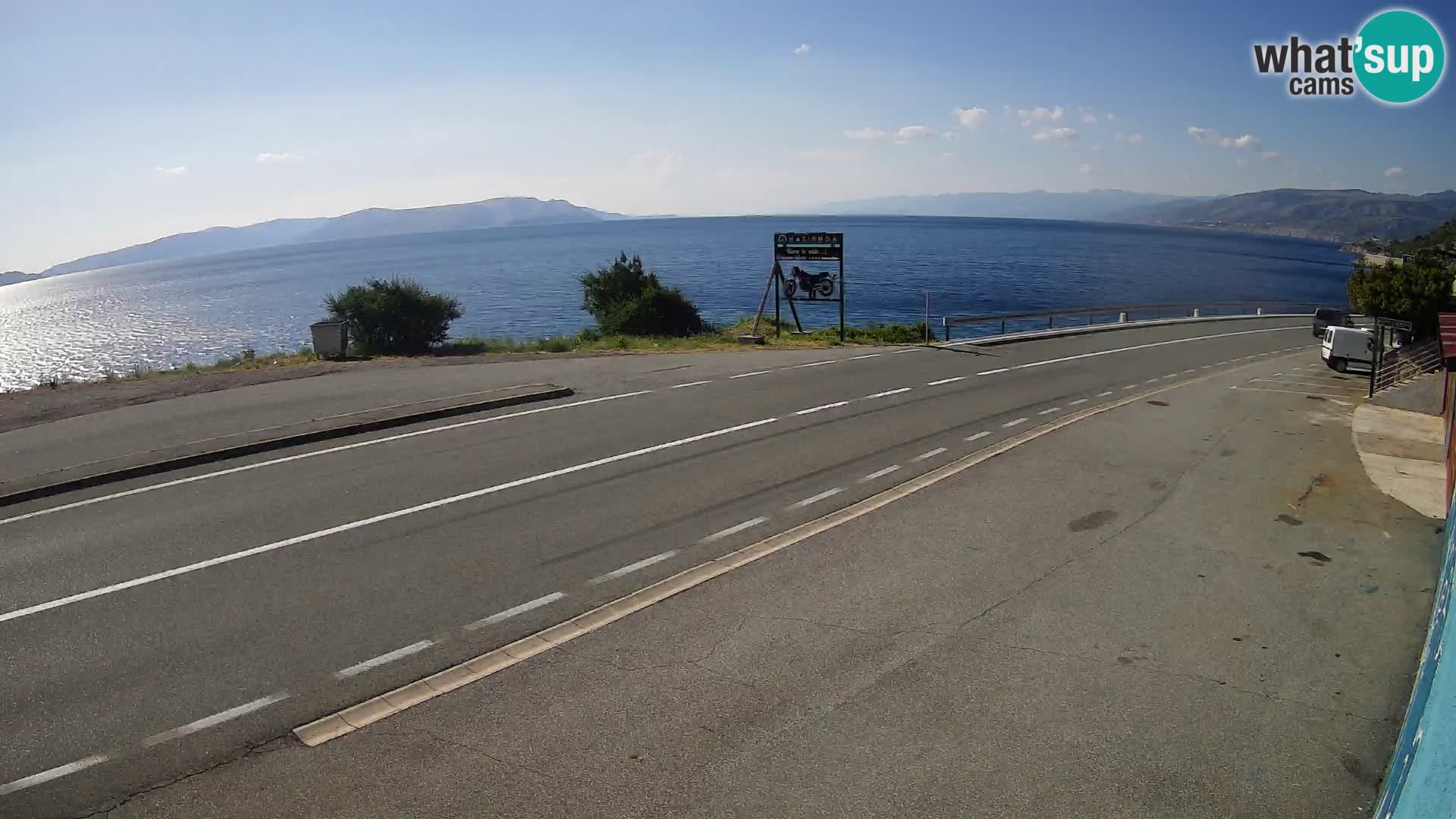 Webcam autoroute Adriatique D8 près de SENJ – vue sur l’île de KRK
