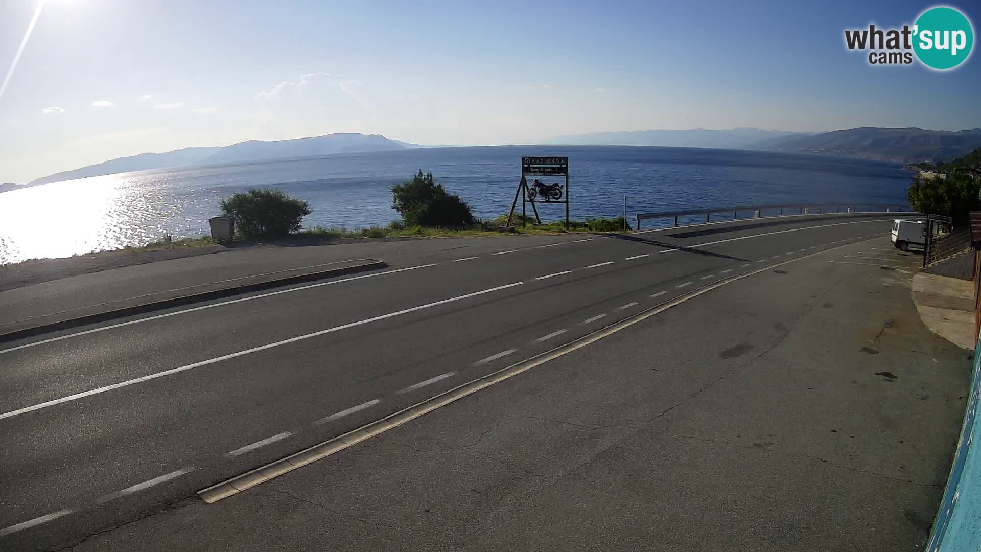 Webcam Adriatic highway D8 near SENJ – view to KRK island