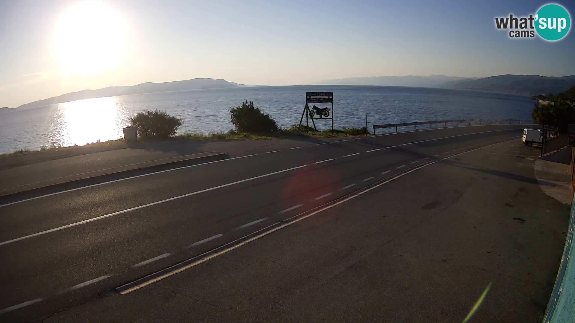 Webcam Adriatic highway D8 near SENJ – view to KRK island