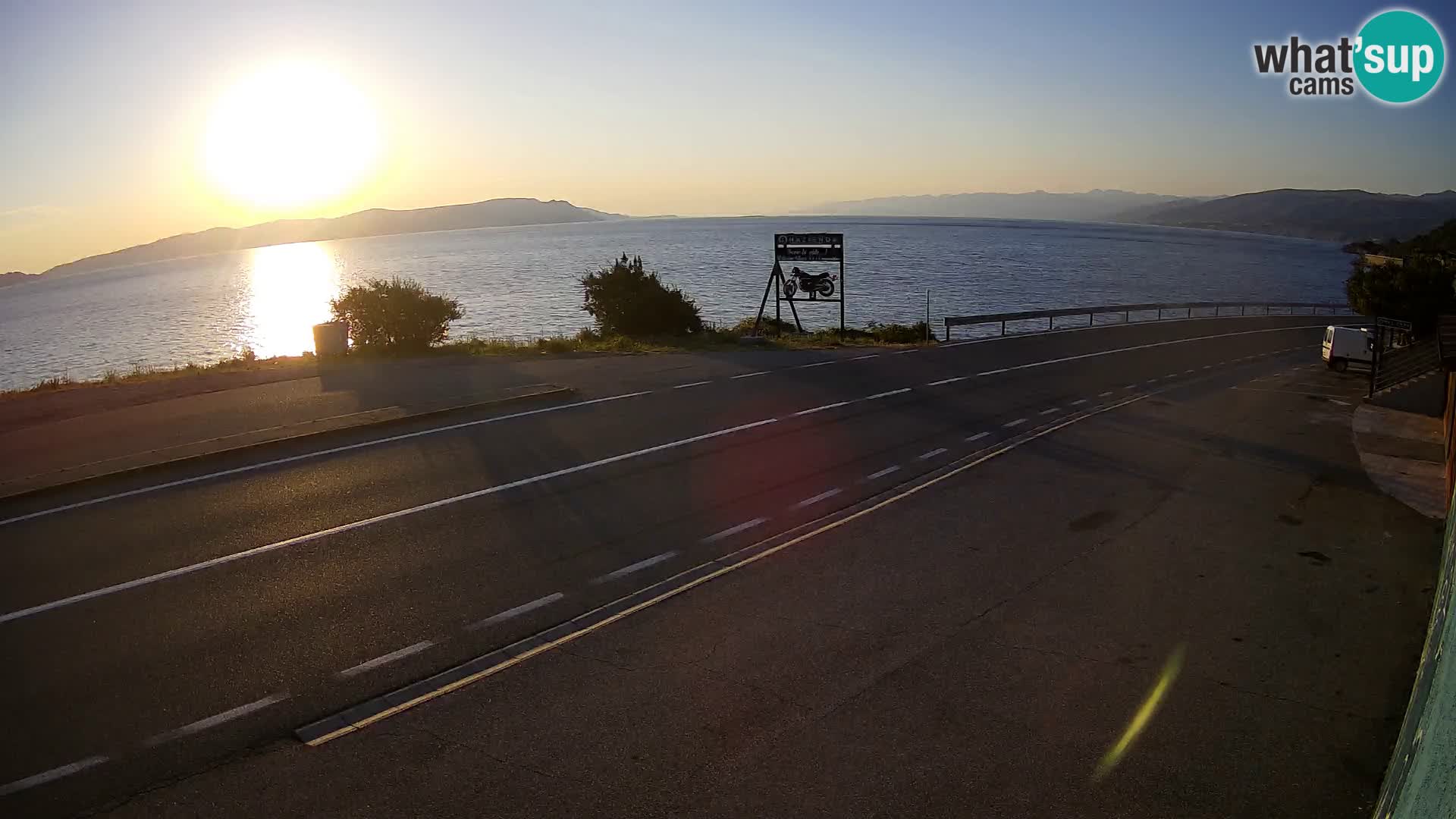 Webcam autoroute Adriatique D8 près de SENJ – vue sur l’île de KRK