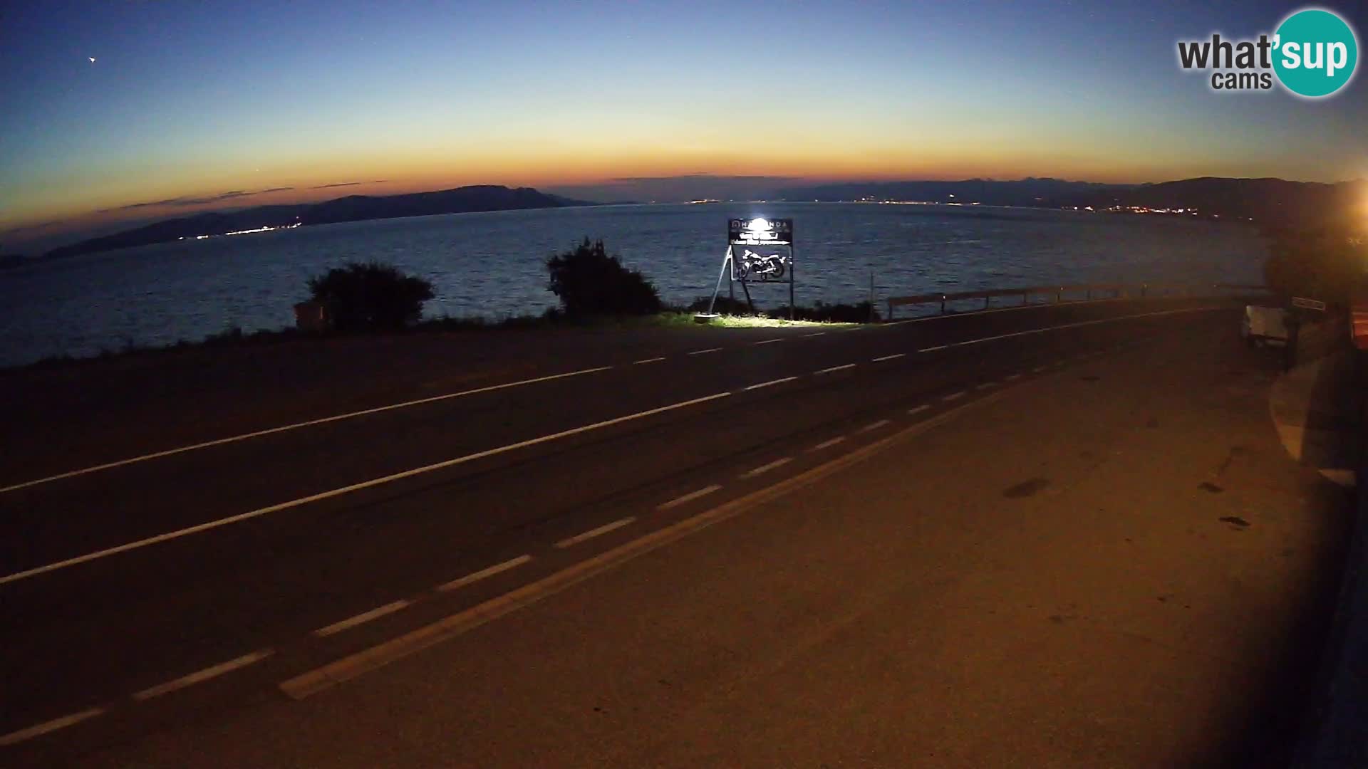 Webcam Adriatic highway D8 near SENJ – view to KRK island