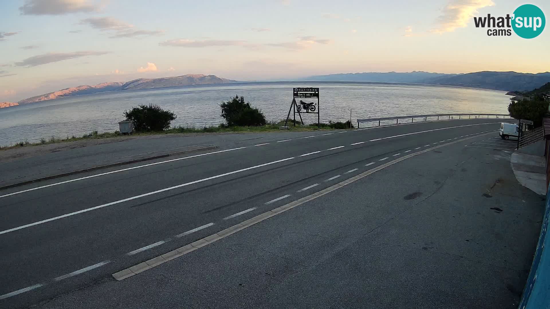Webcam autoroute Adriatique D8 près de SENJ – vue sur l’île de KRK