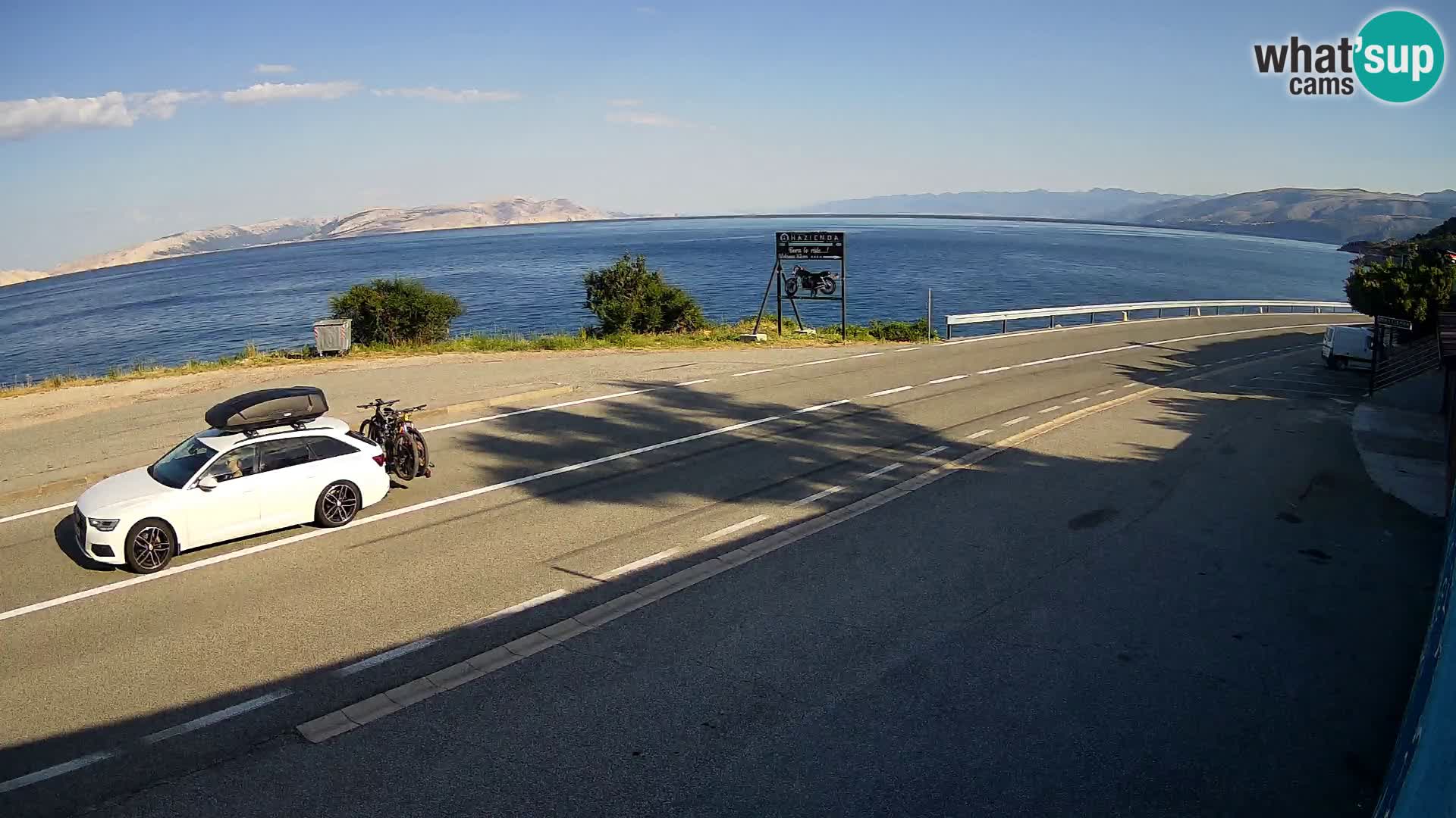 Webcam autopista adriática D8 cerca de SENJ – vista de la isla de KRK