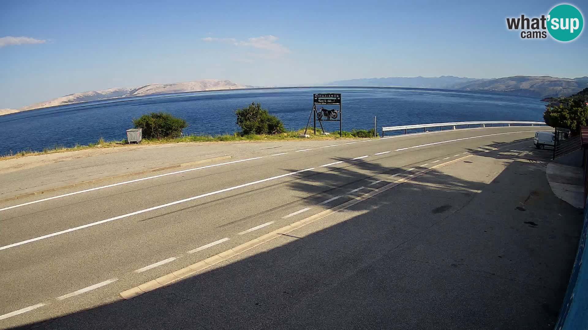 Webcam Adria-Autobahn D8 bei SENJ – Blick auf die Insel KRK