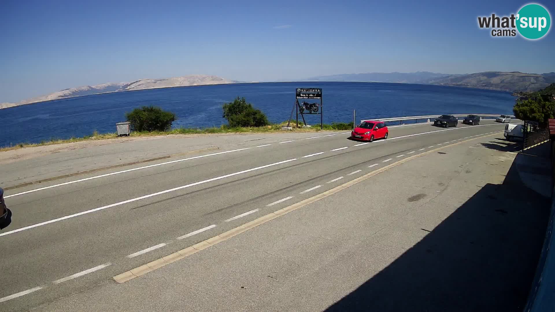 Webcam Adria-Autobahn D8 bei SENJ – Blick auf die Insel KRK