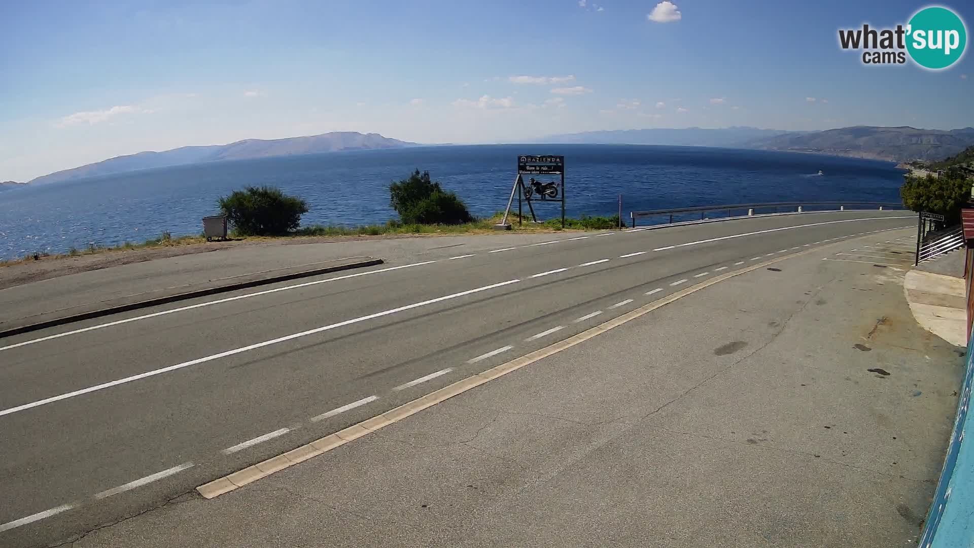 Webcam Adria-Autobahn D8 bei SENJ – Blick auf die Insel KRK