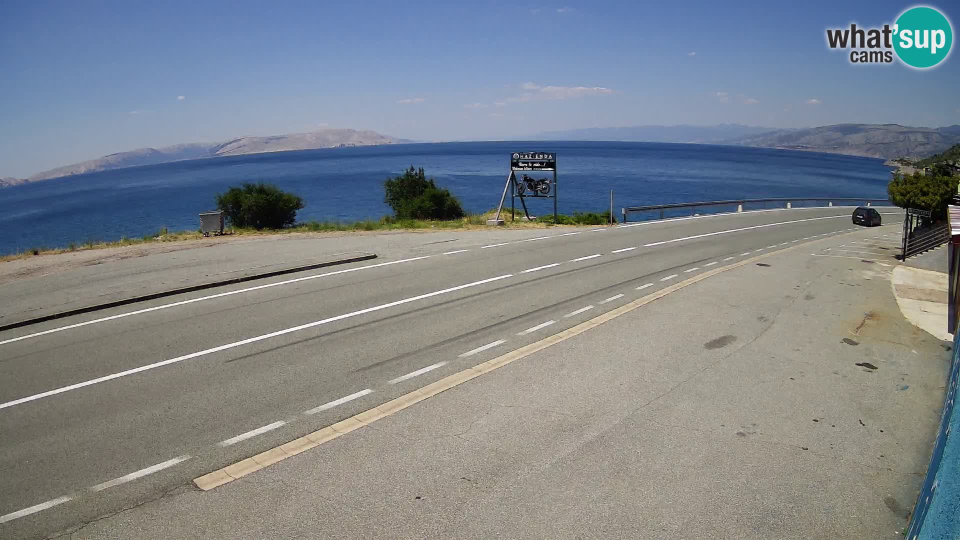Webcam Adriatic highway D8 near SENJ – view to KRK island