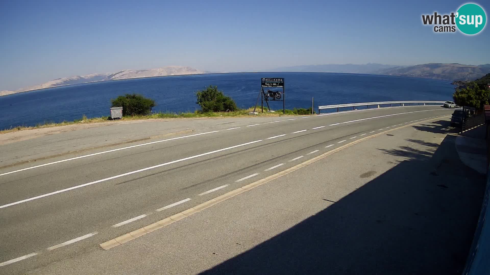 Webcam Adria-Autobahn D8 bei SENJ – Blick auf die Insel KRK
