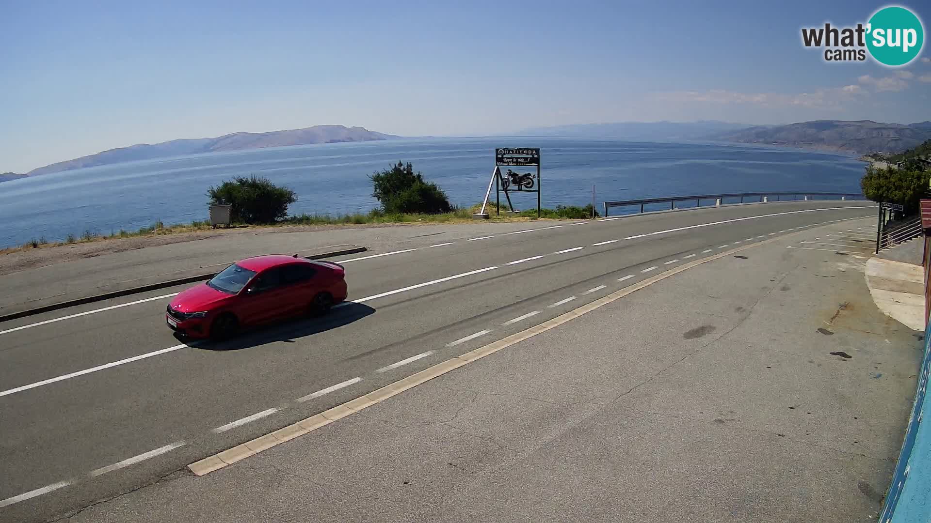 Webcam Adria-Autobahn D8 bei SENJ – Blick auf die Insel KRK
