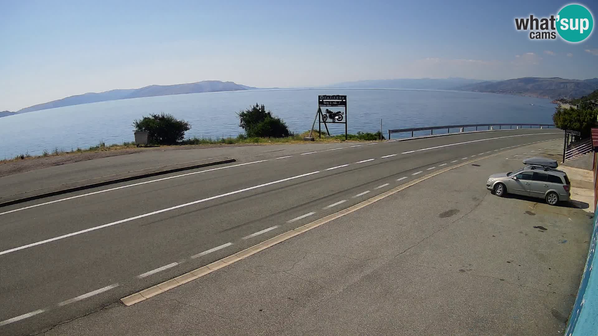 Webcam Adriatic highway D8 near SENJ – view to KRK island