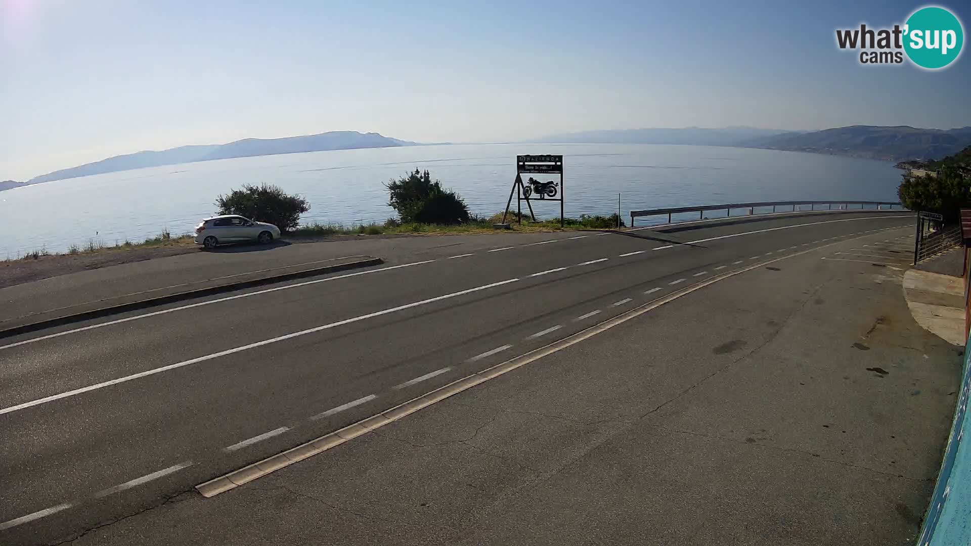Webcam Adriatic highway D8 near SENJ – view to KRK island