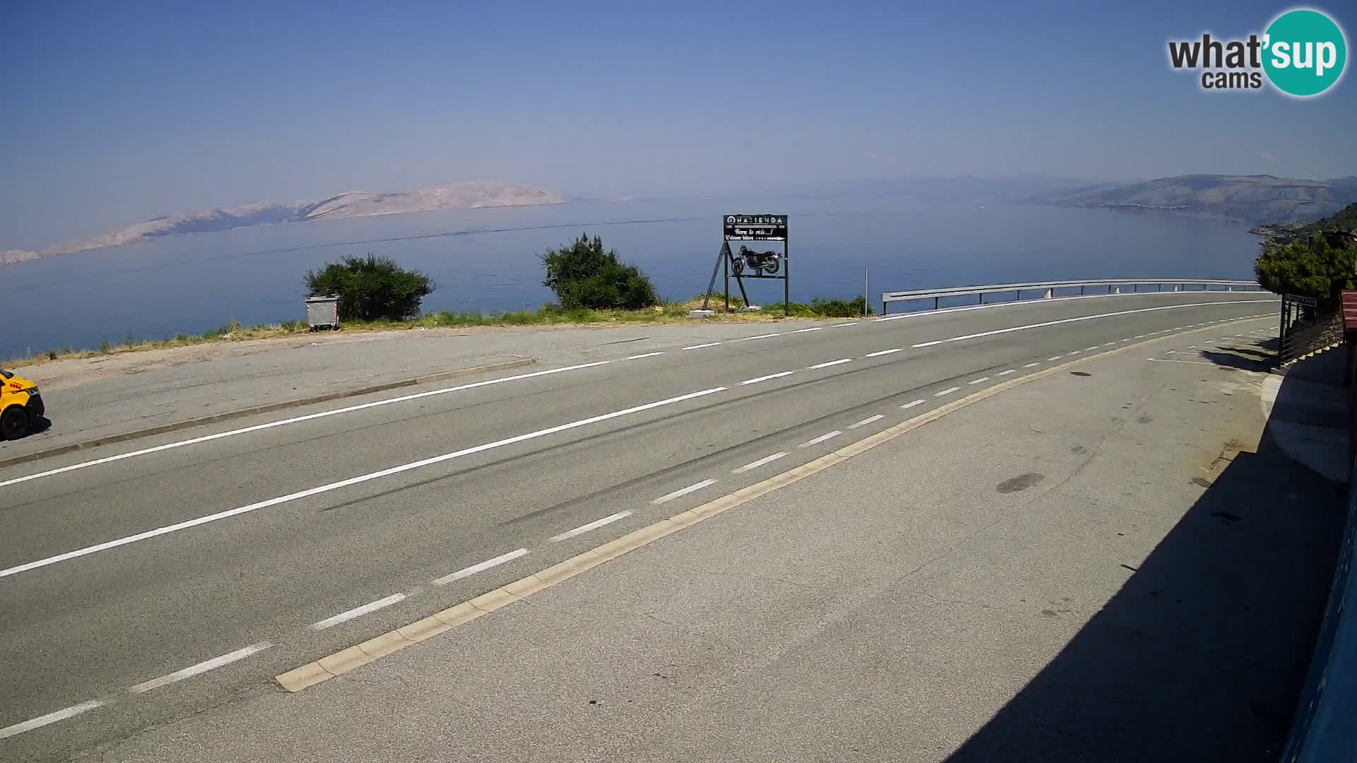 Webcam autoroute Adriatique D8 près de SENJ – vue sur l’île de KRK