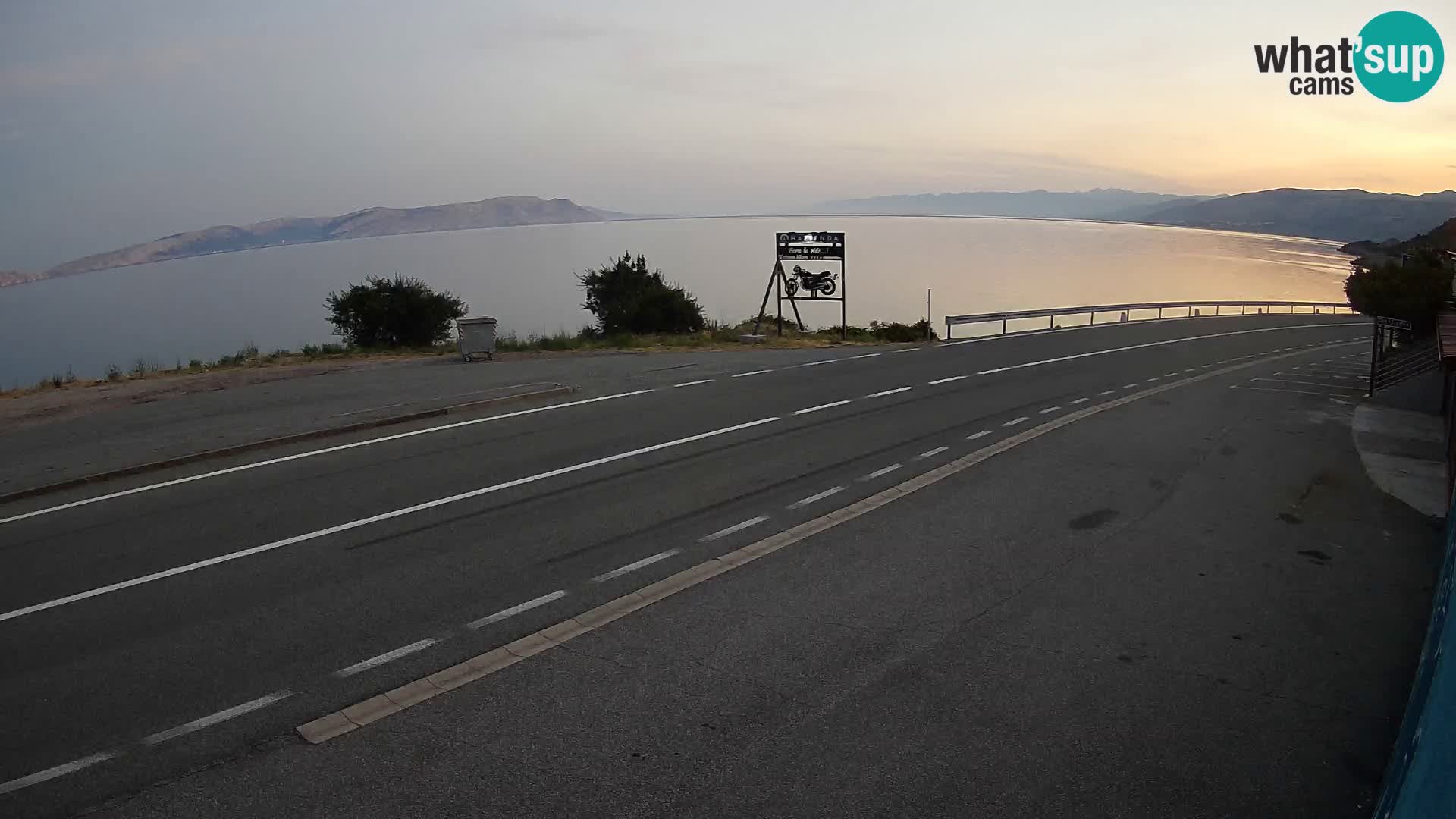 Webcam Adria-Autobahn D8 bei SENJ – Blick auf die Insel KRK