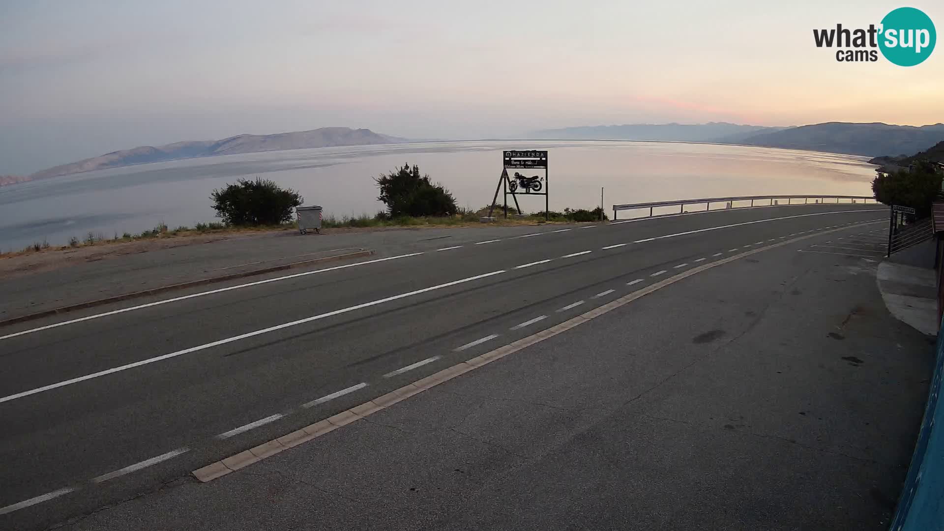 Webcam Adria-Autobahn D8 bei SENJ – Blick auf die Insel KRK