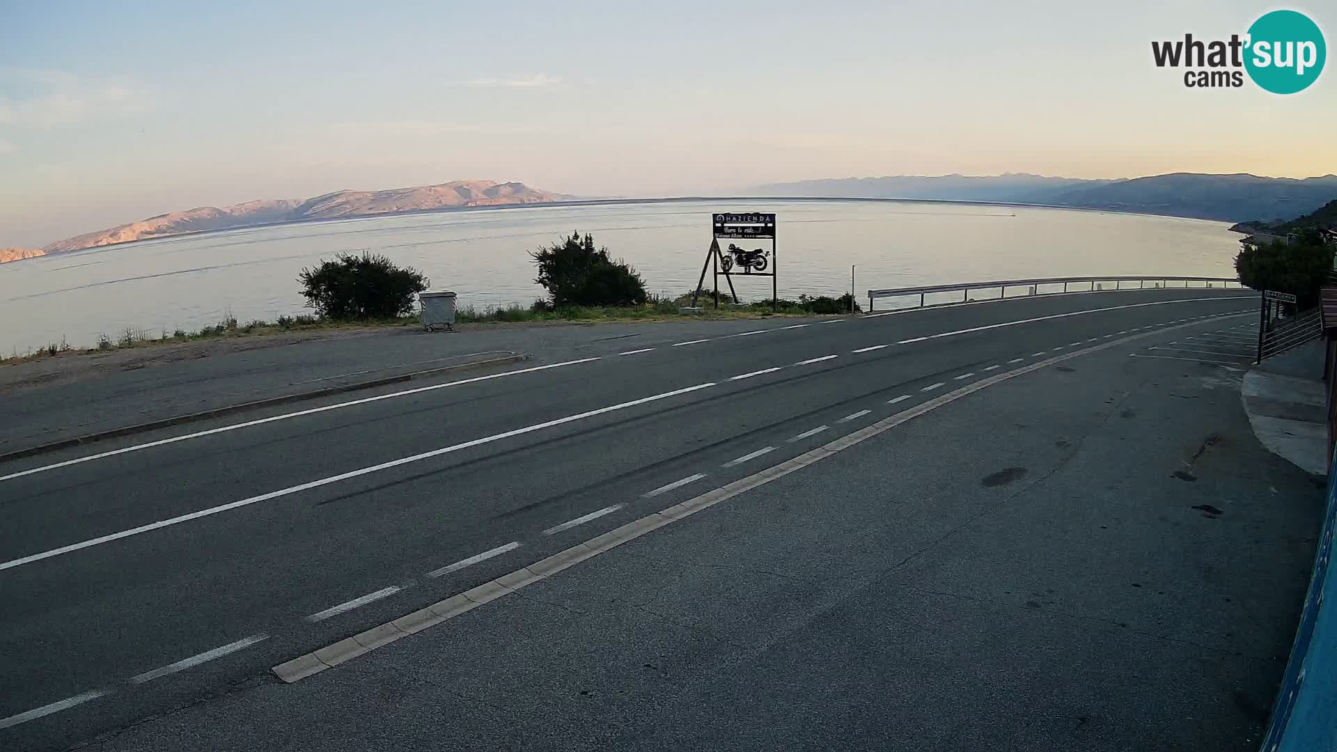Webcam autoroute Adriatique D8 près de SENJ – vue sur l’île de KRK