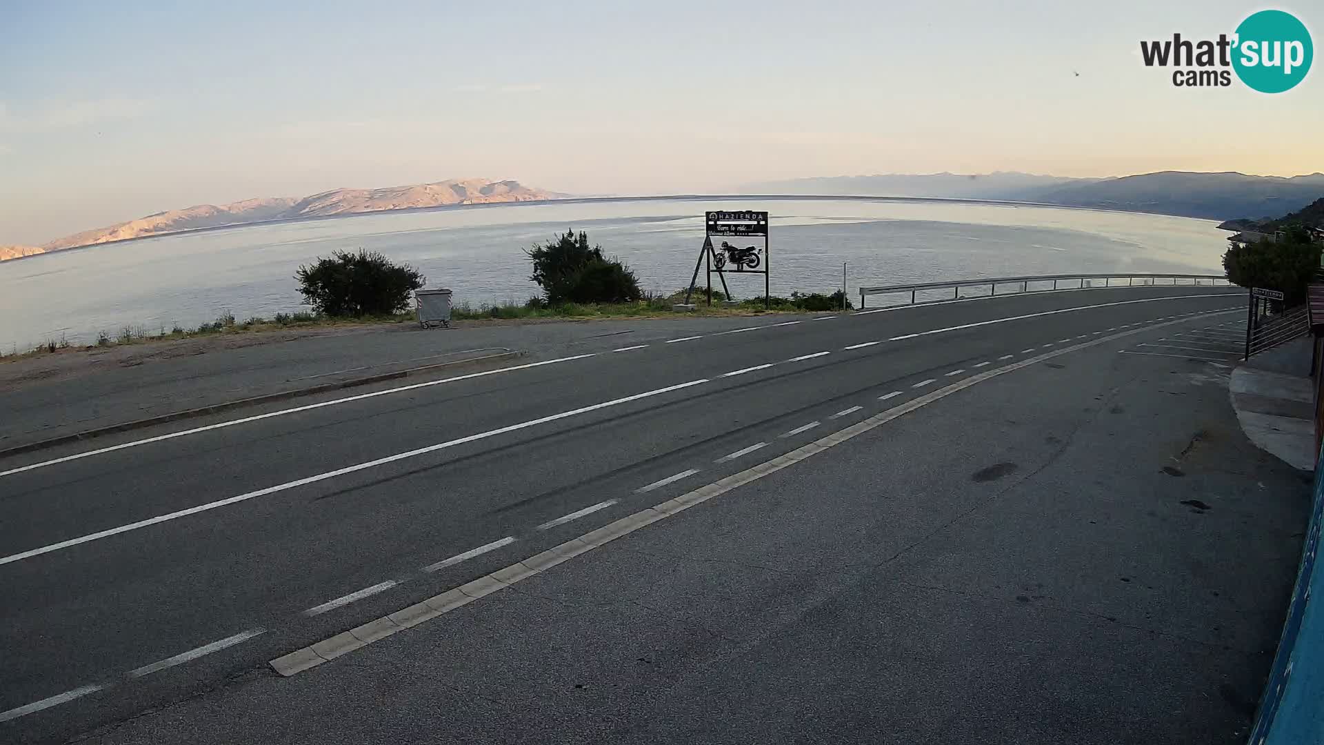 Webcam Adria-Autobahn D8 bei SENJ – Blick auf die Insel KRK