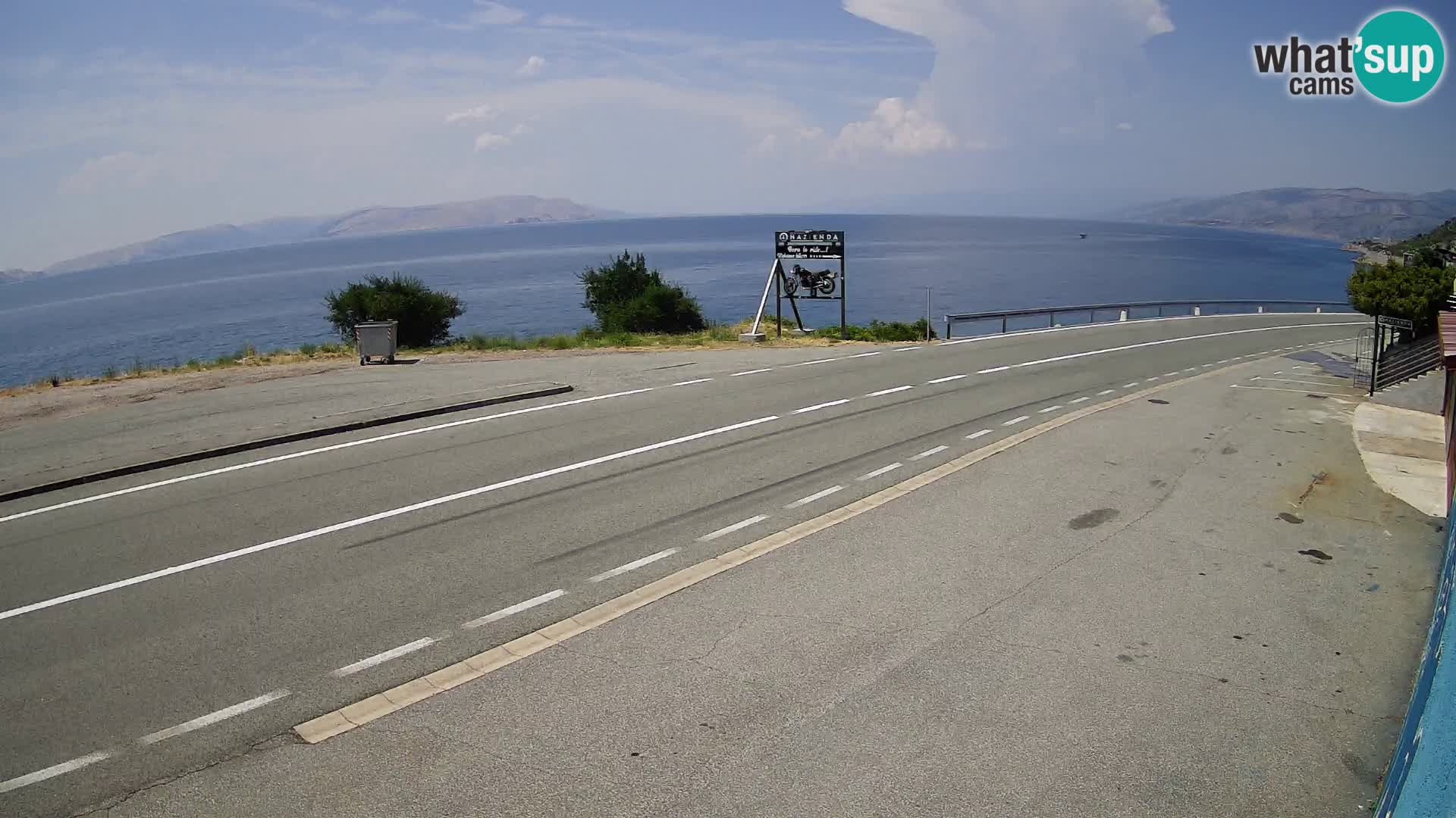 Webcam autopista adriática D8 cerca de SENJ – vista de la isla de KRK