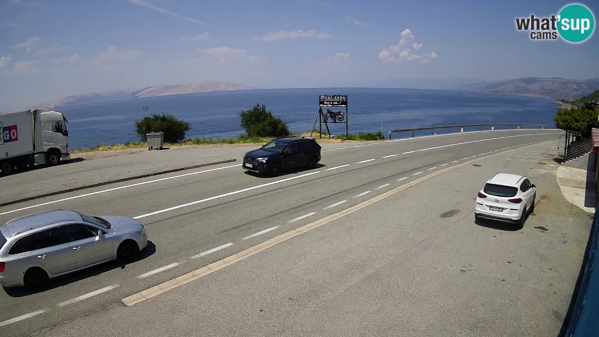 Webcam Adriatic highway D8 near SENJ – view to KRK island