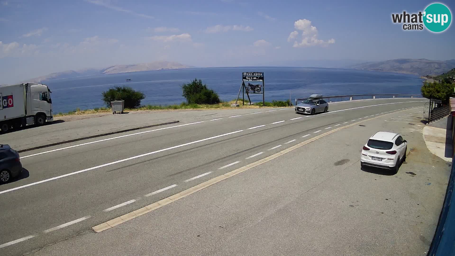 Webcam Adria-Autobahn D8 bei SENJ – Blick auf die Insel KRK