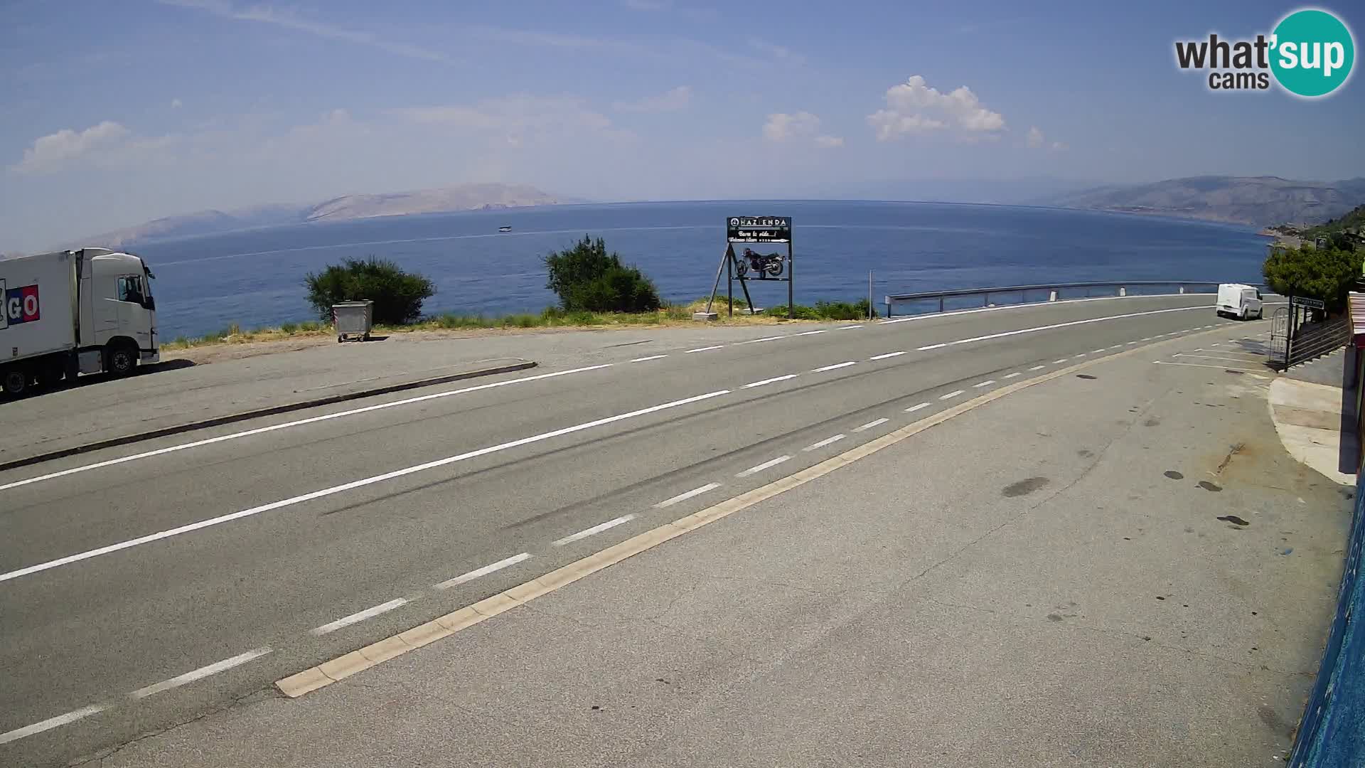 Webcam autoroute Adriatique D8 près de SENJ – vue sur l’île de KRK