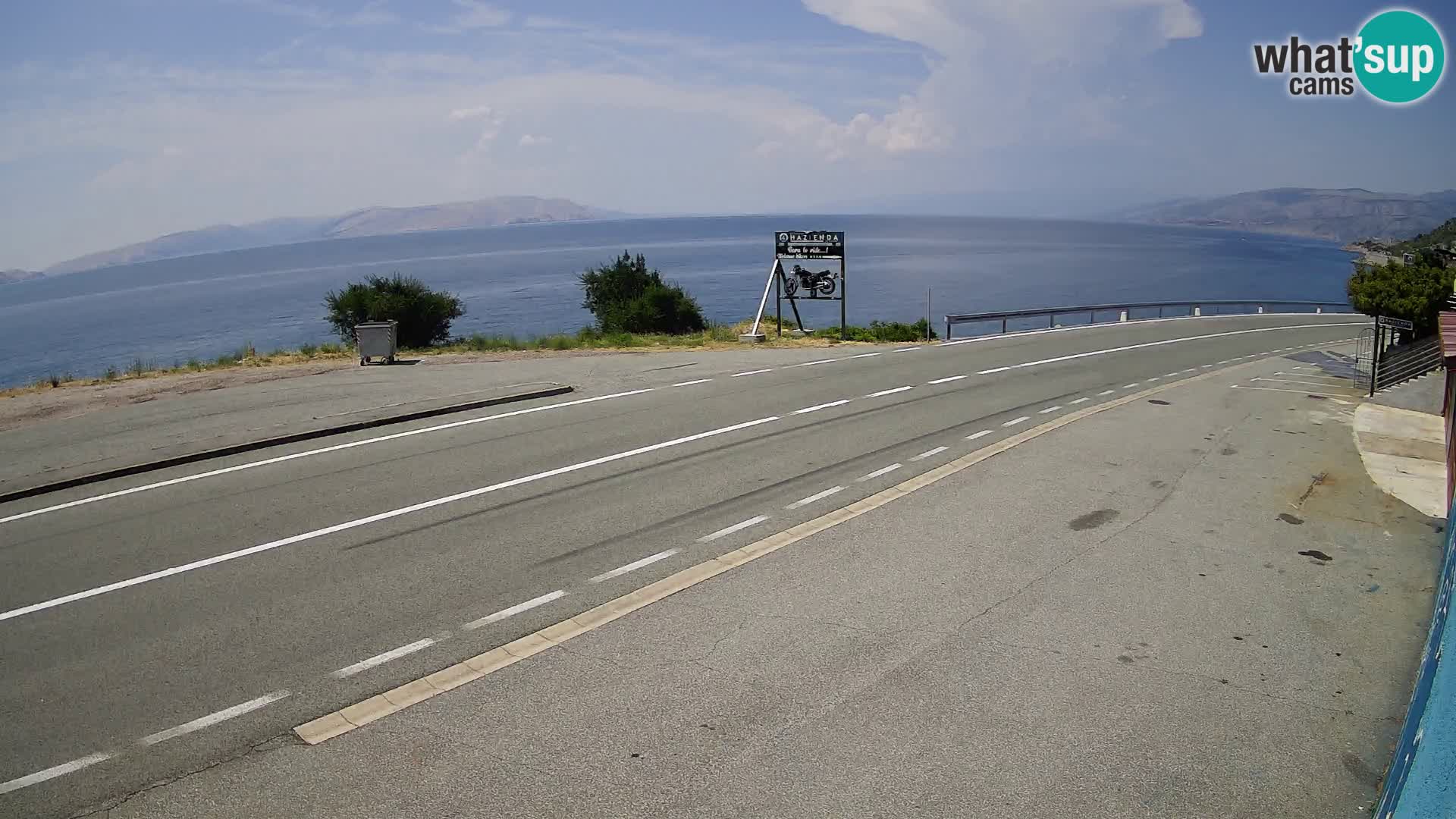 Webcam Adriatic highway D8 near SENJ – view to KRK island